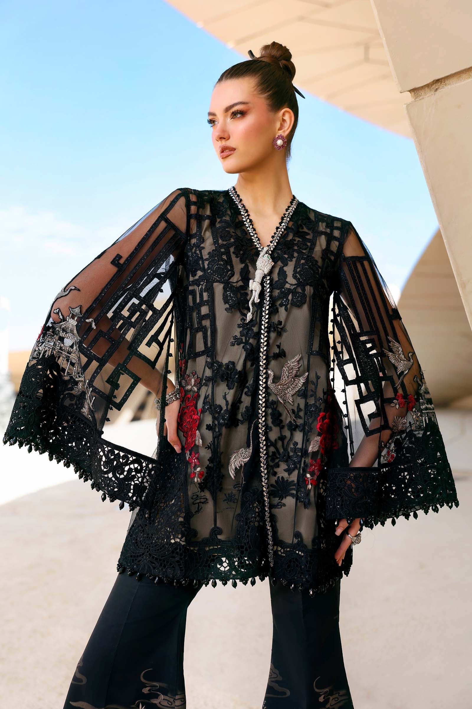 Embroidered Net Suit