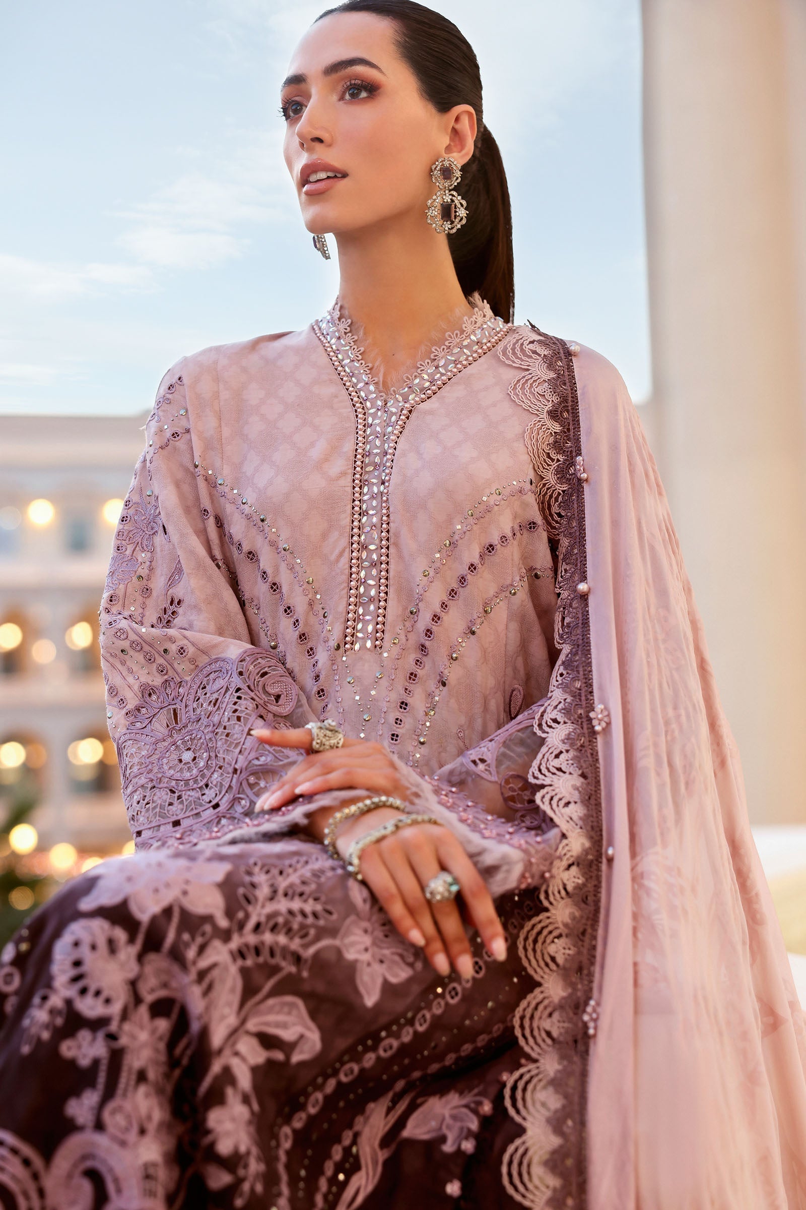 Embroidered Jacquard Lawn Suit