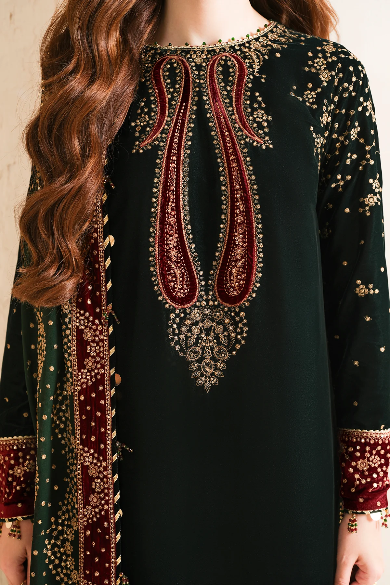 EMBROIDERED VELVET FORMAL VF-2034
