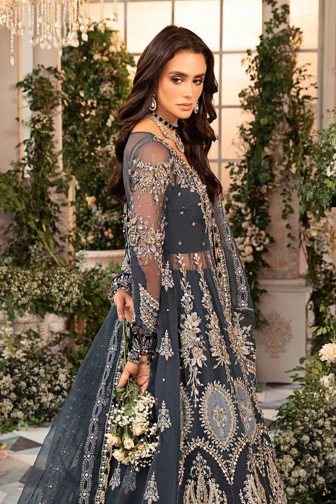 Embroidered Organza Suit | BD-2901
