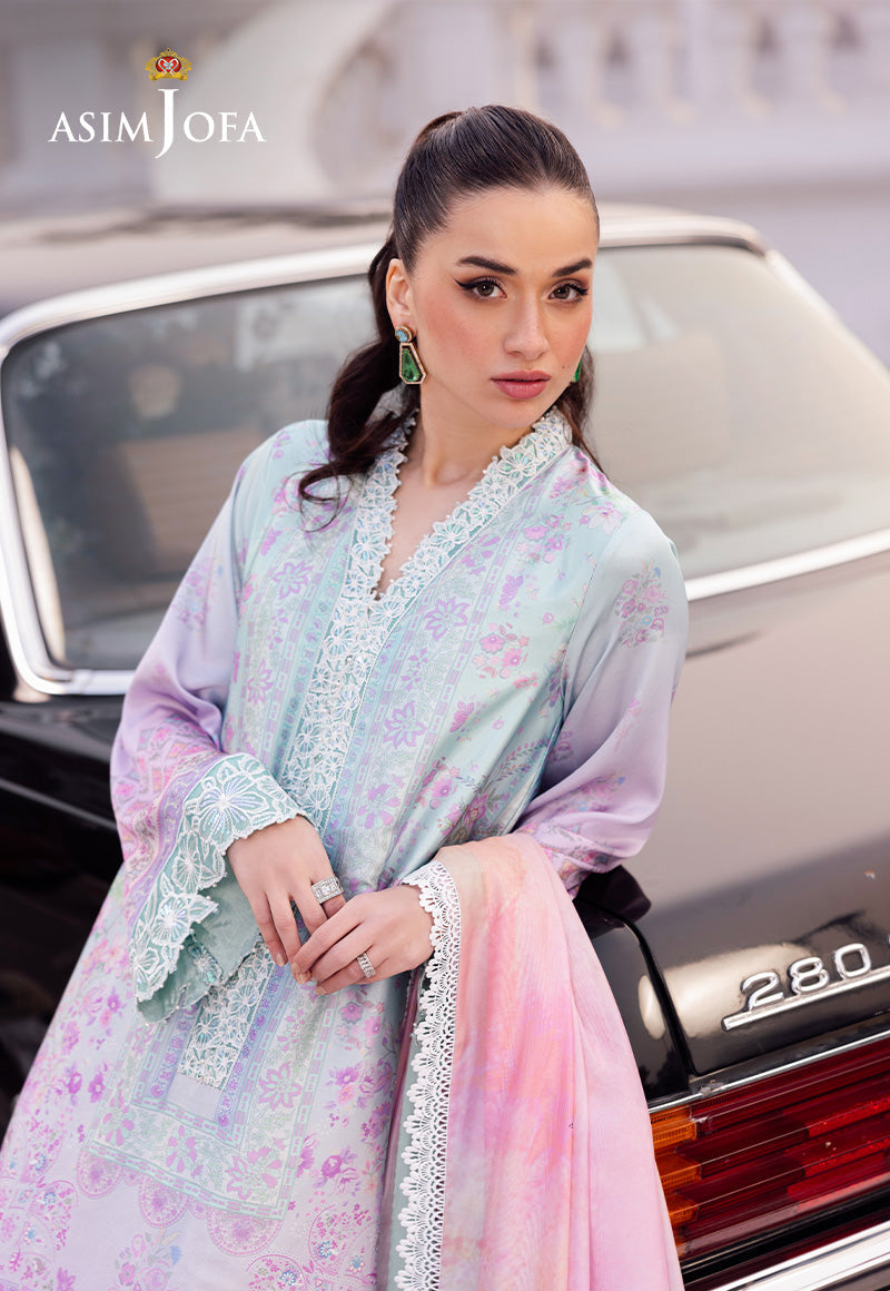AJRS-07 PRINTED EMBROIDERED BLENDED SILK 3 PCS