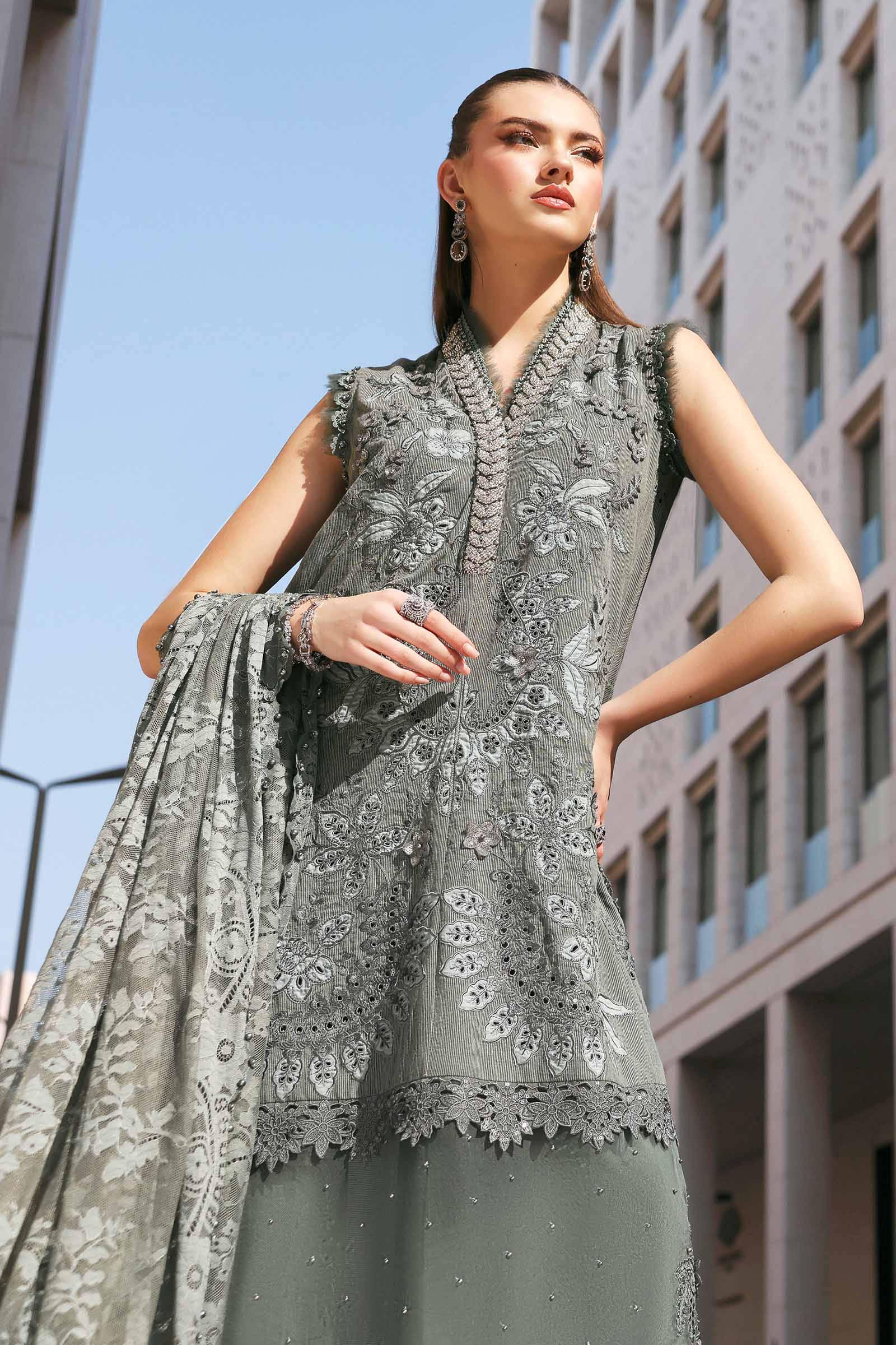 Embroidered Karandi Lawn Suit