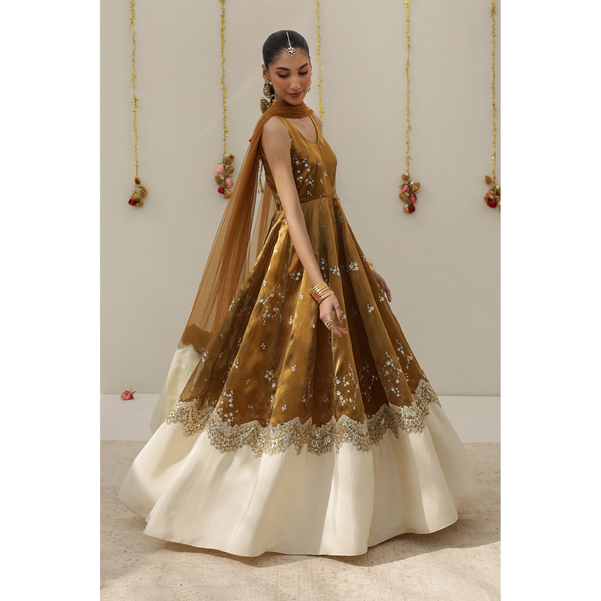 Golden Tissue Anarkali | Festive' 26 | DYOT