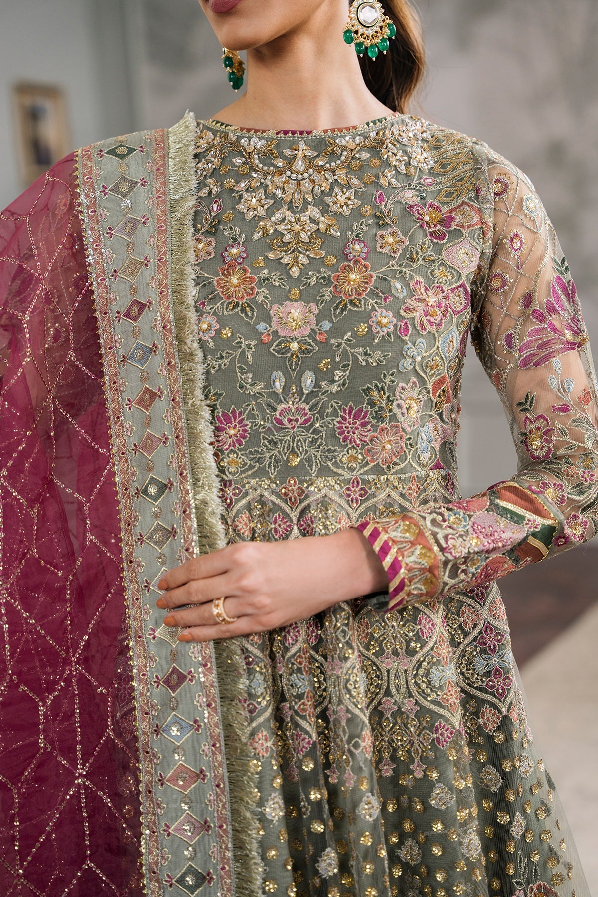 EMBROIDERED CHIFFON CH12-02