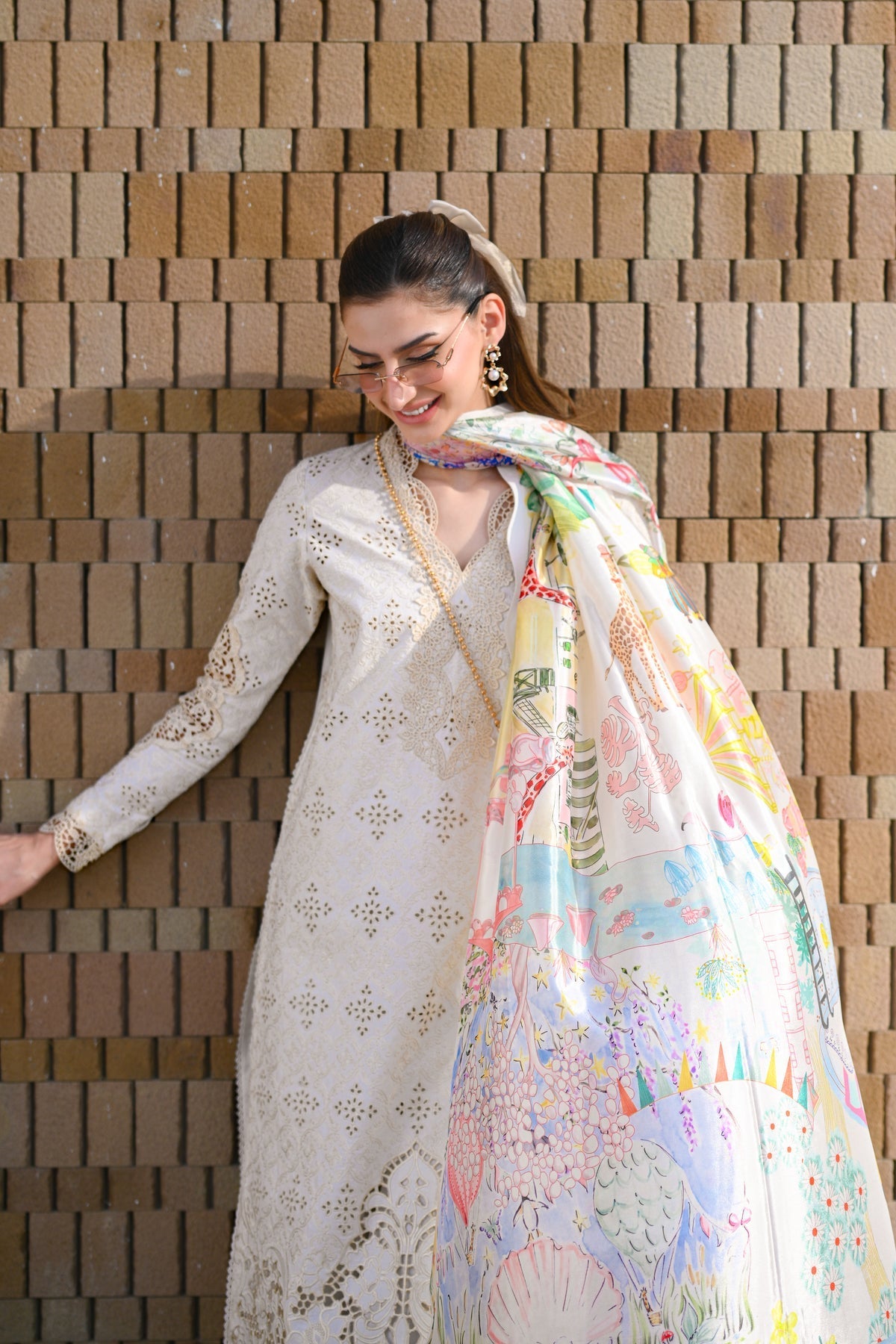 IVORY LUXURY EMBROIDERED LAWN SET (NEL-26604) LUXURY LAWN X EID 2026