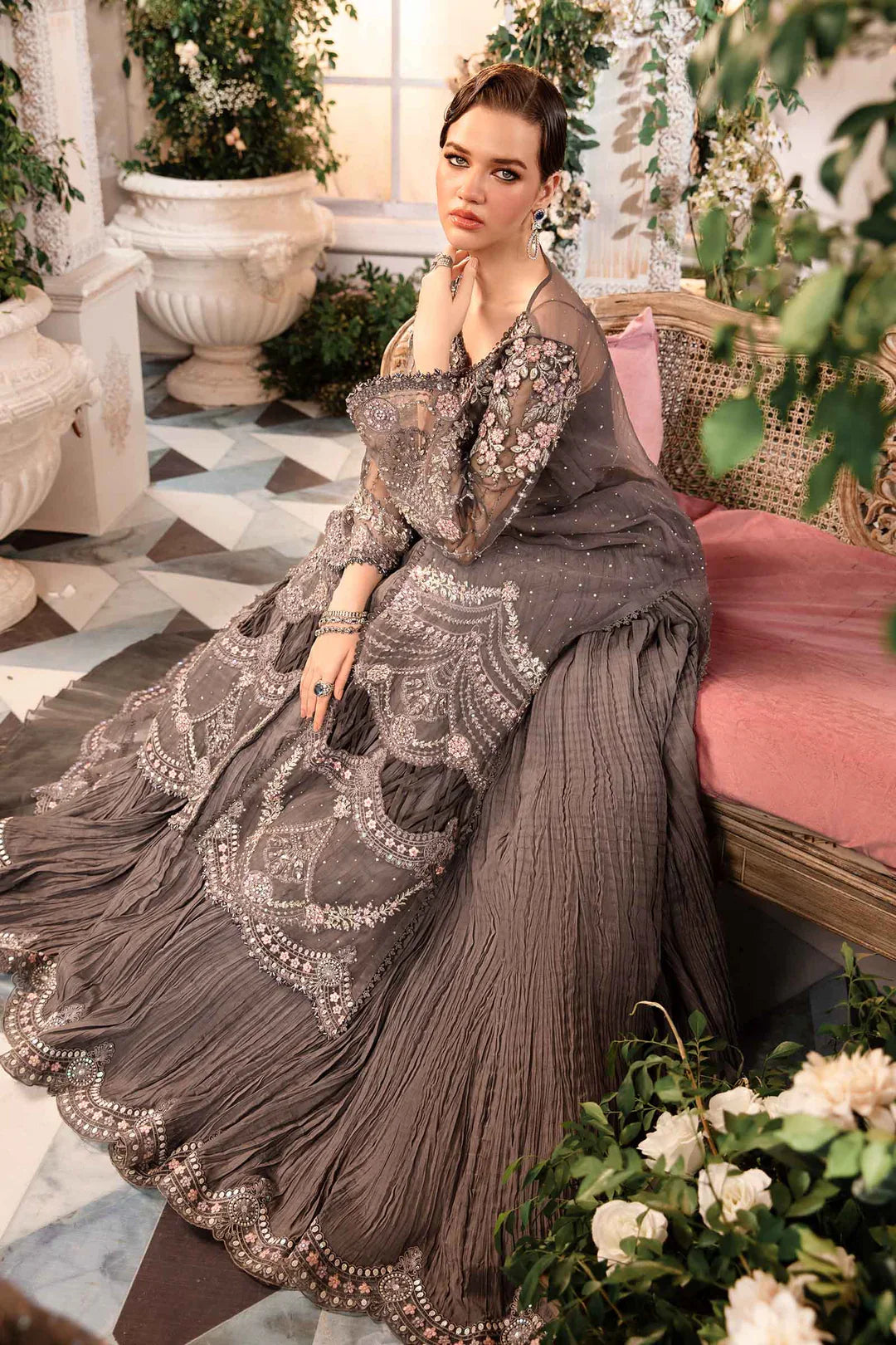 Embroidered Organza Suit | BD-2902