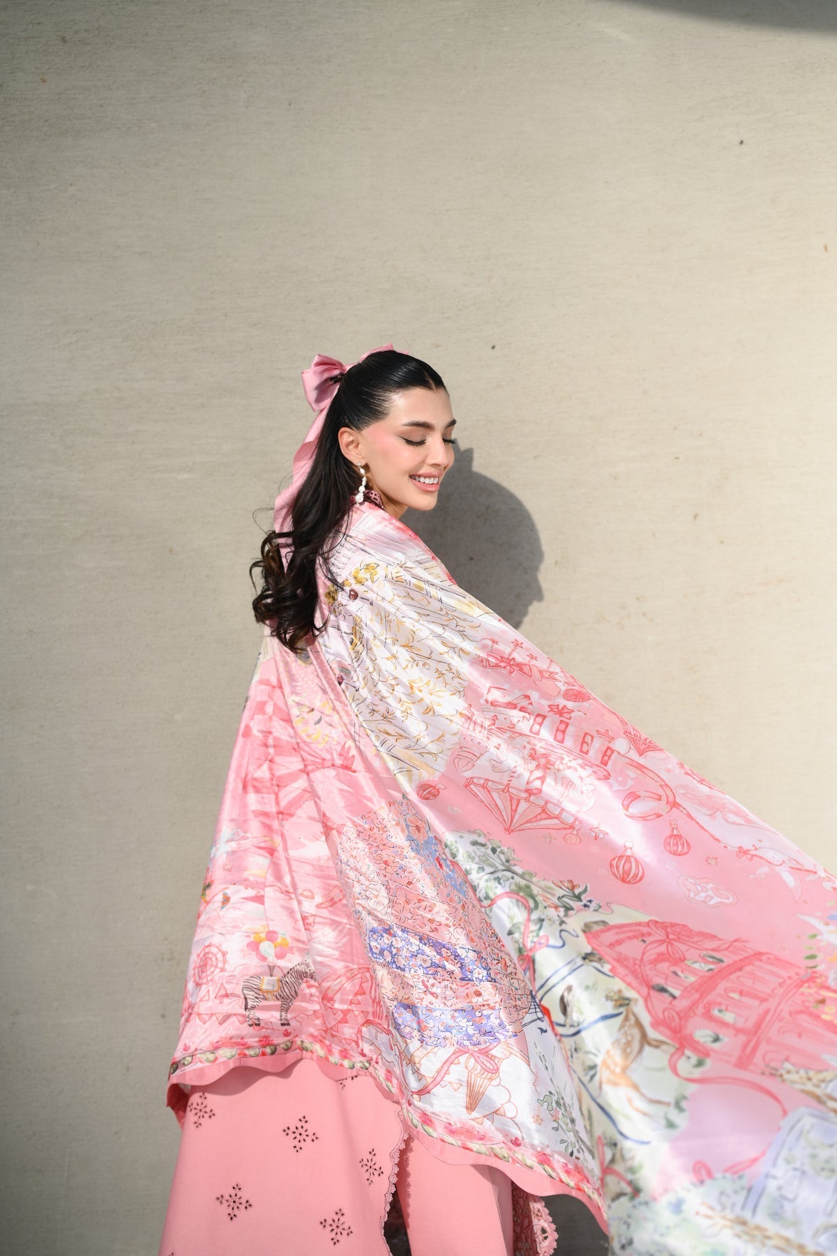 BABY BLUSH PINK LUXURY EMBROIDERED LAWN SET (NEL-26612) LUXURY LAWN X EID 2026