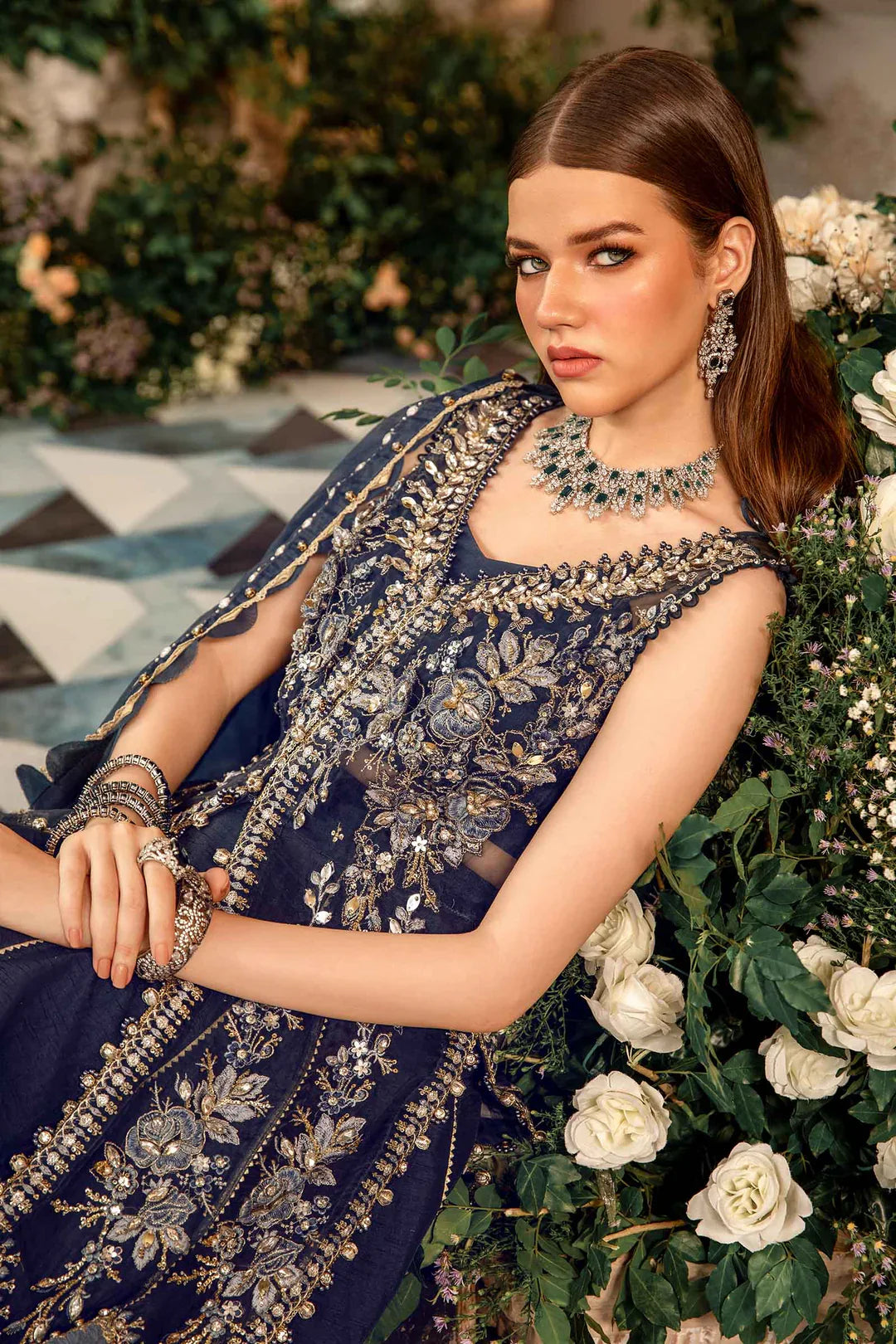 Embroidered Organza Suit | BD-2901