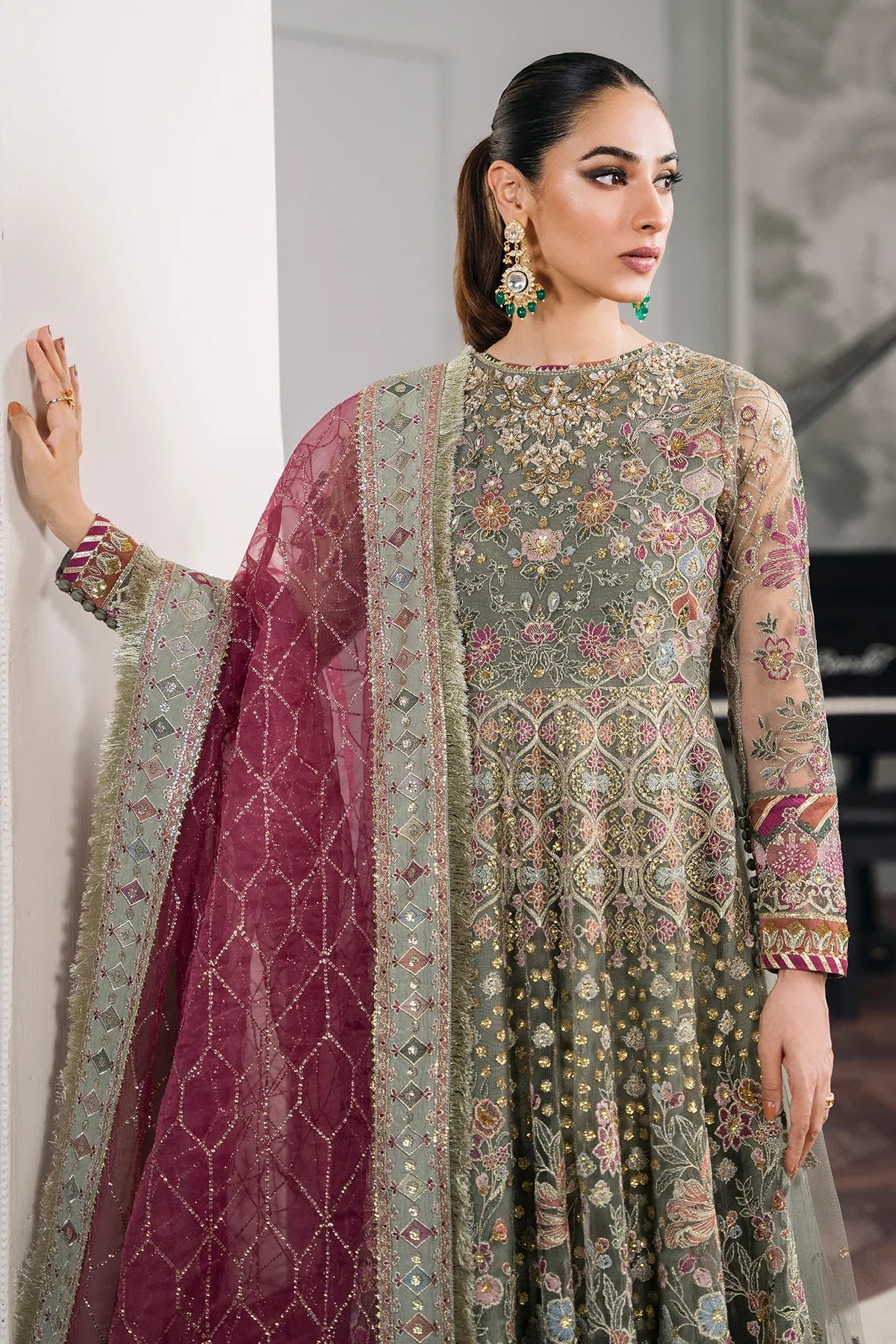 EMBROIDERED CHIFFON CH12-02