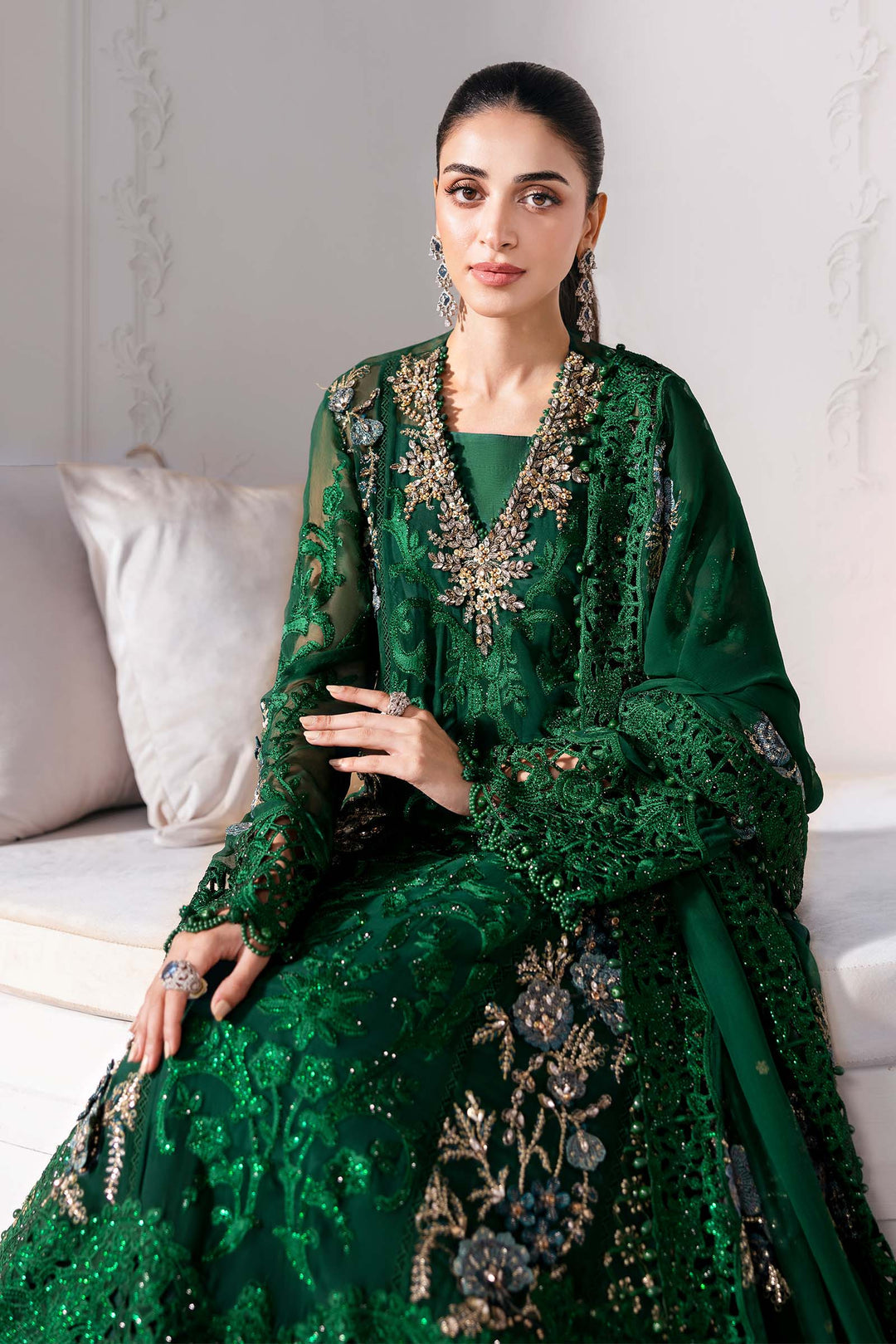 3 Piece Embroidered Chiffon Suit | BD-3008