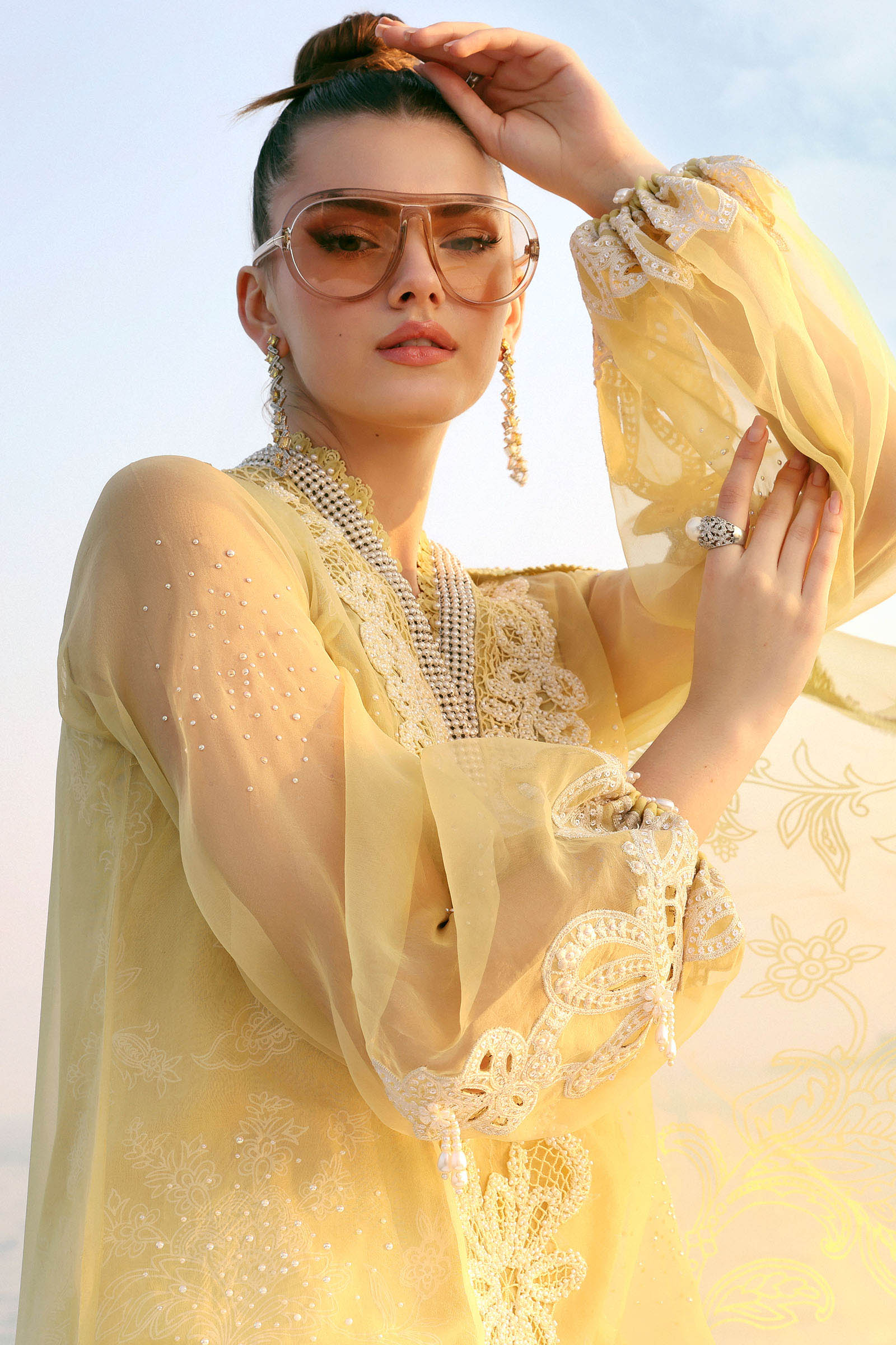 Embroidered Organza Suit