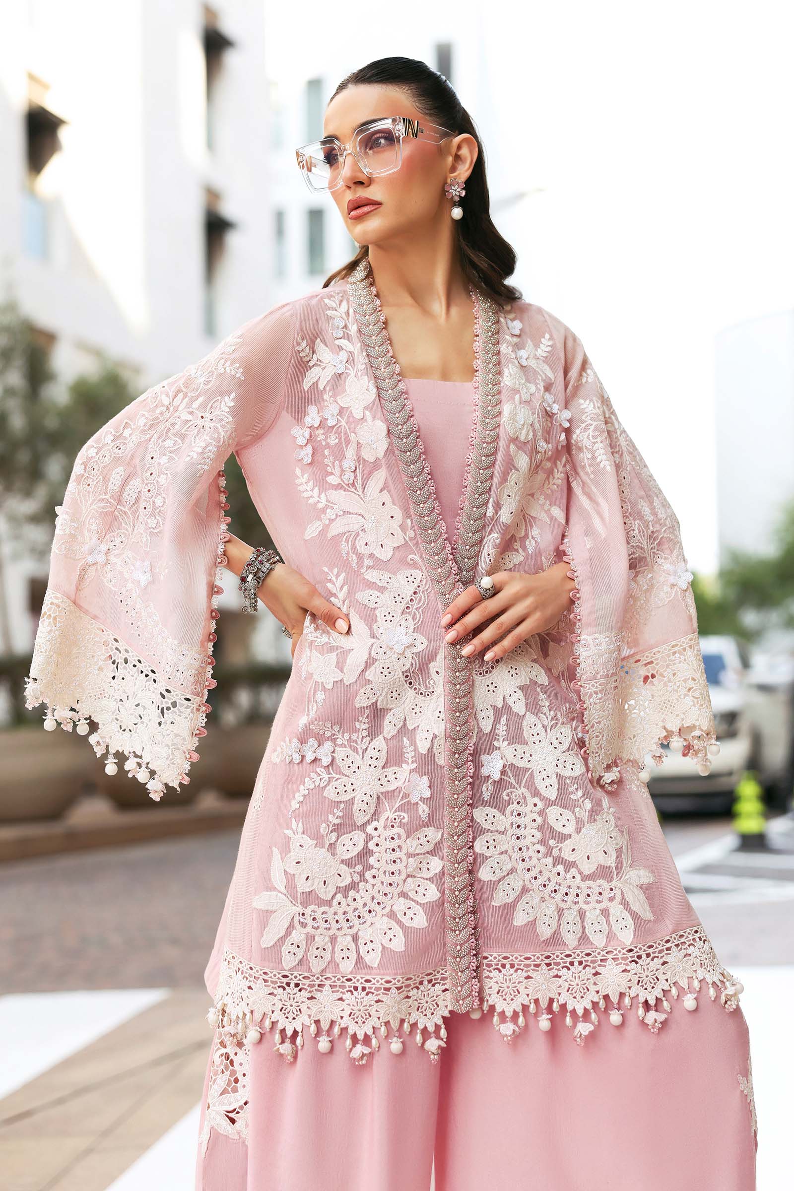 Embroidered Organza Suit