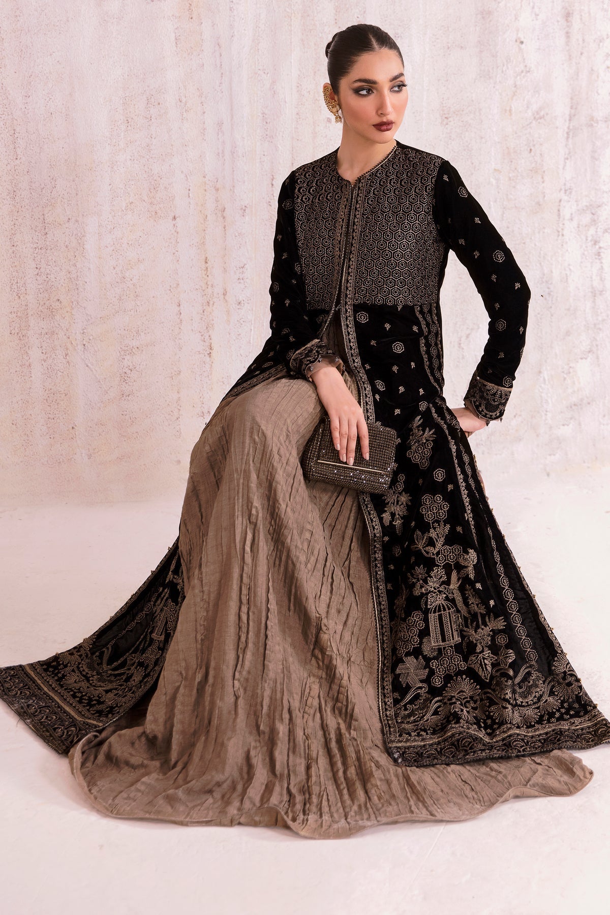 EMBROIDERED VELVET FORMAL VF-2001