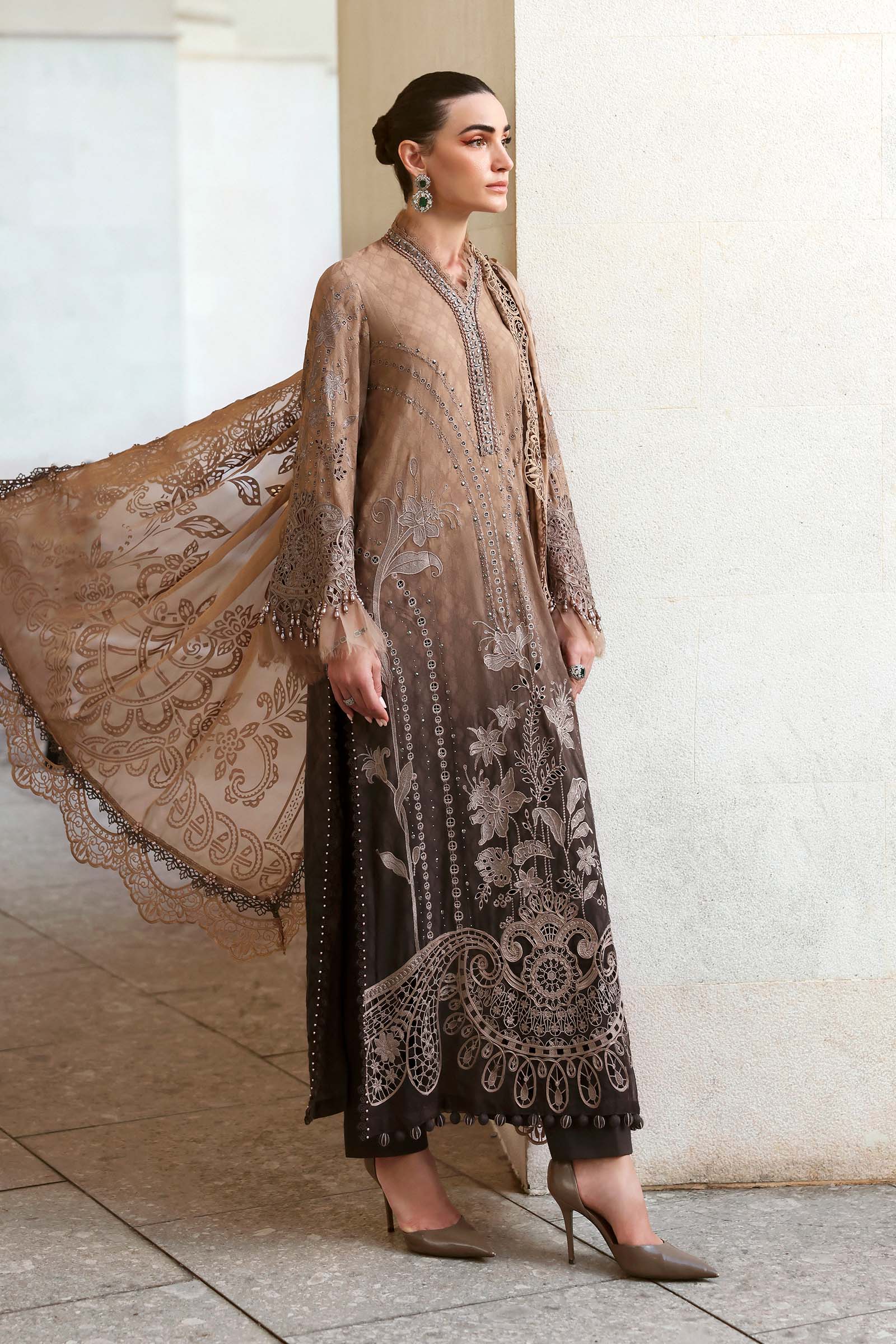 Embroidered Jacquard Lawn Suit