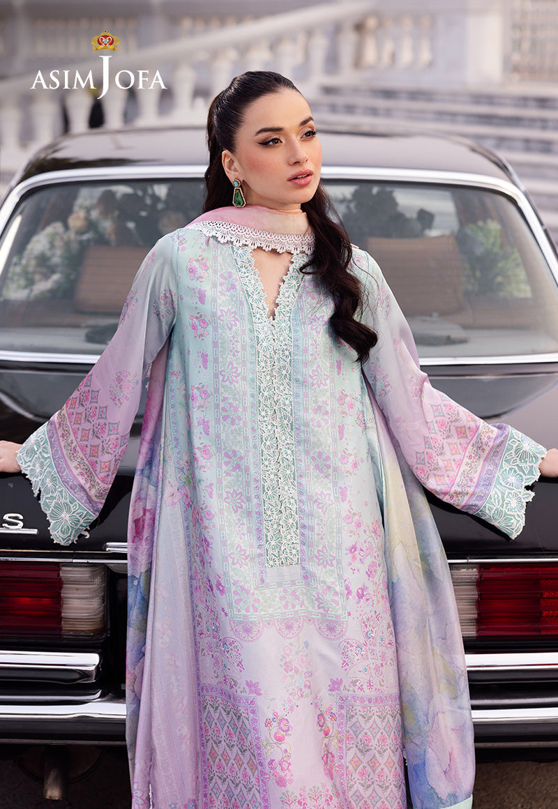 AJRS-07 PRINTED EMBROIDERED BLENDED SILK 3 PCS