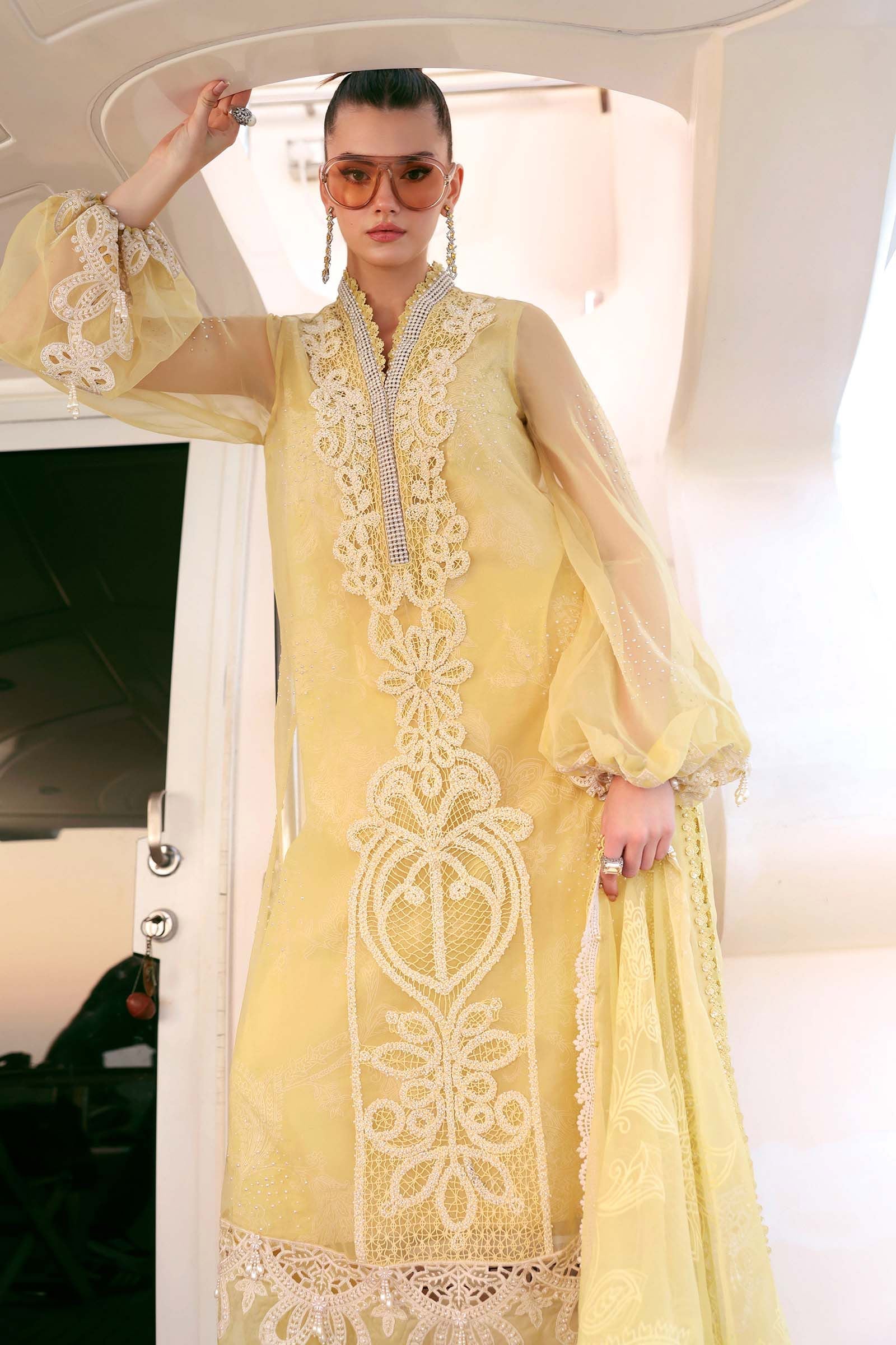 Embroidered Organza Suit
