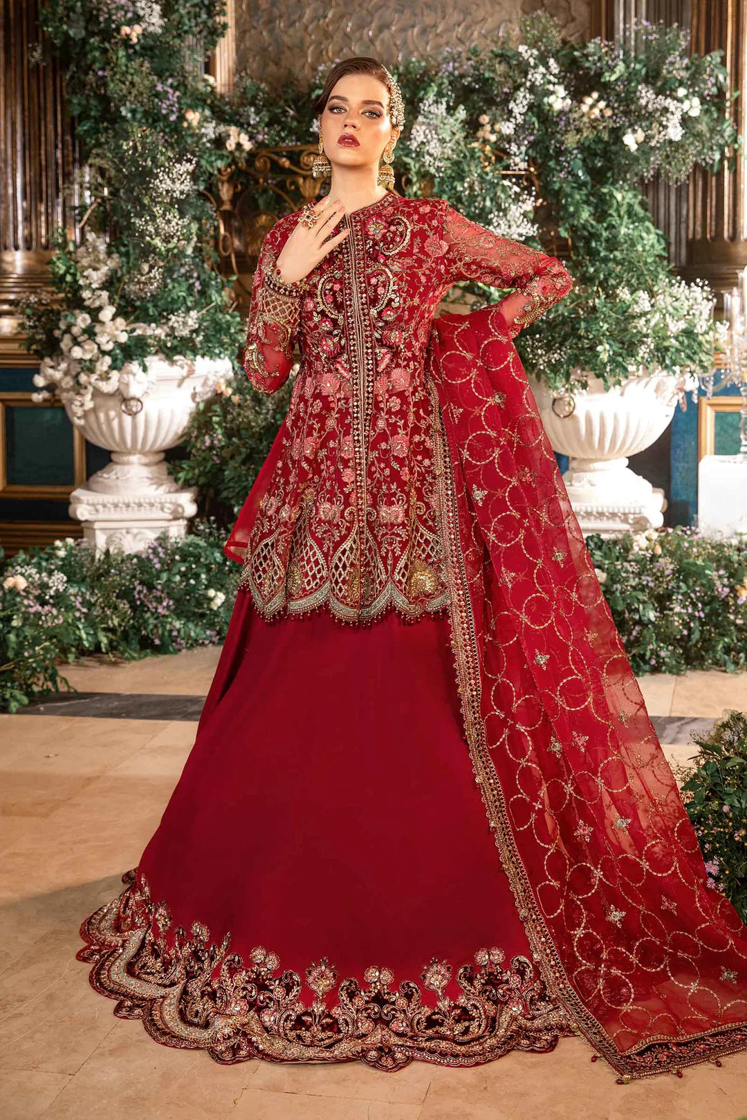 Embroidered Organza Suit | BD-2908