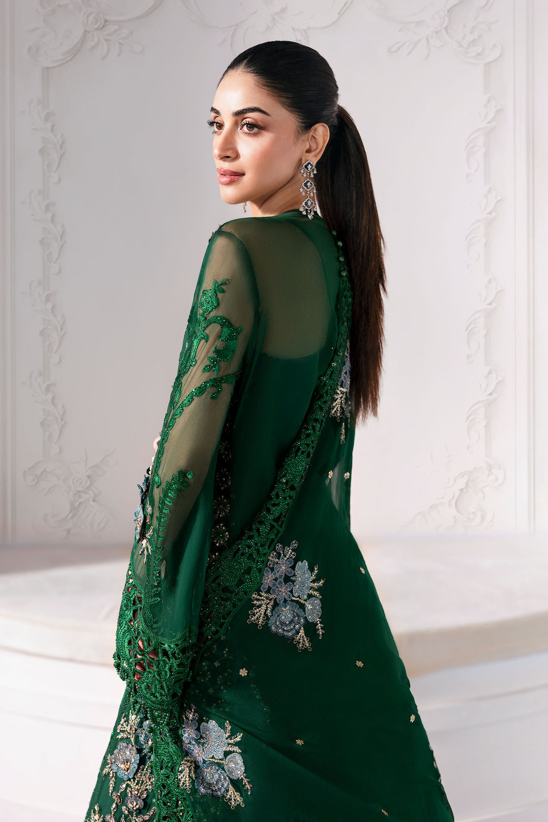 3 Piece Embroidered Chiffon Suit | BD-3008