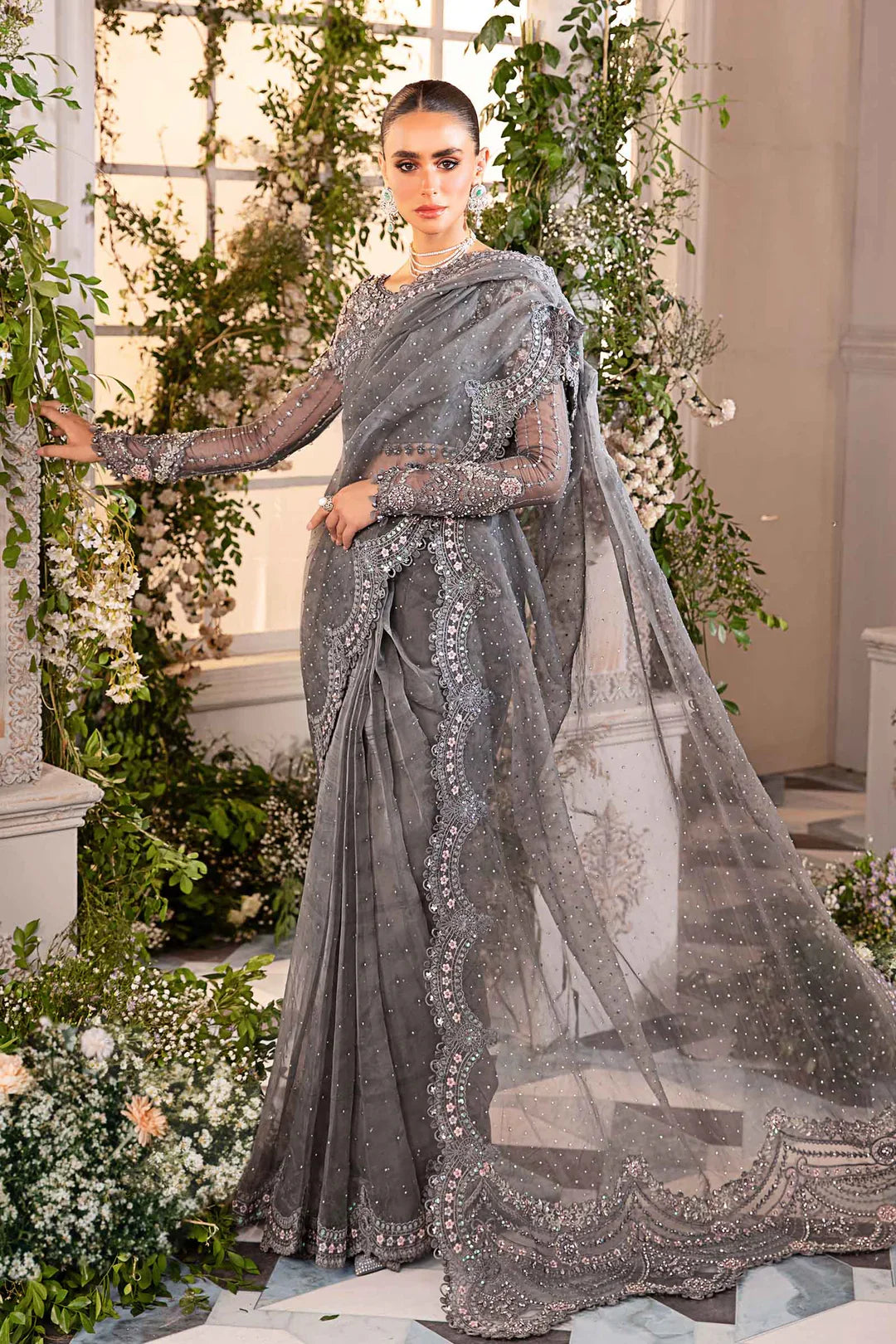 Embroidered Organza Suit | BD-2902