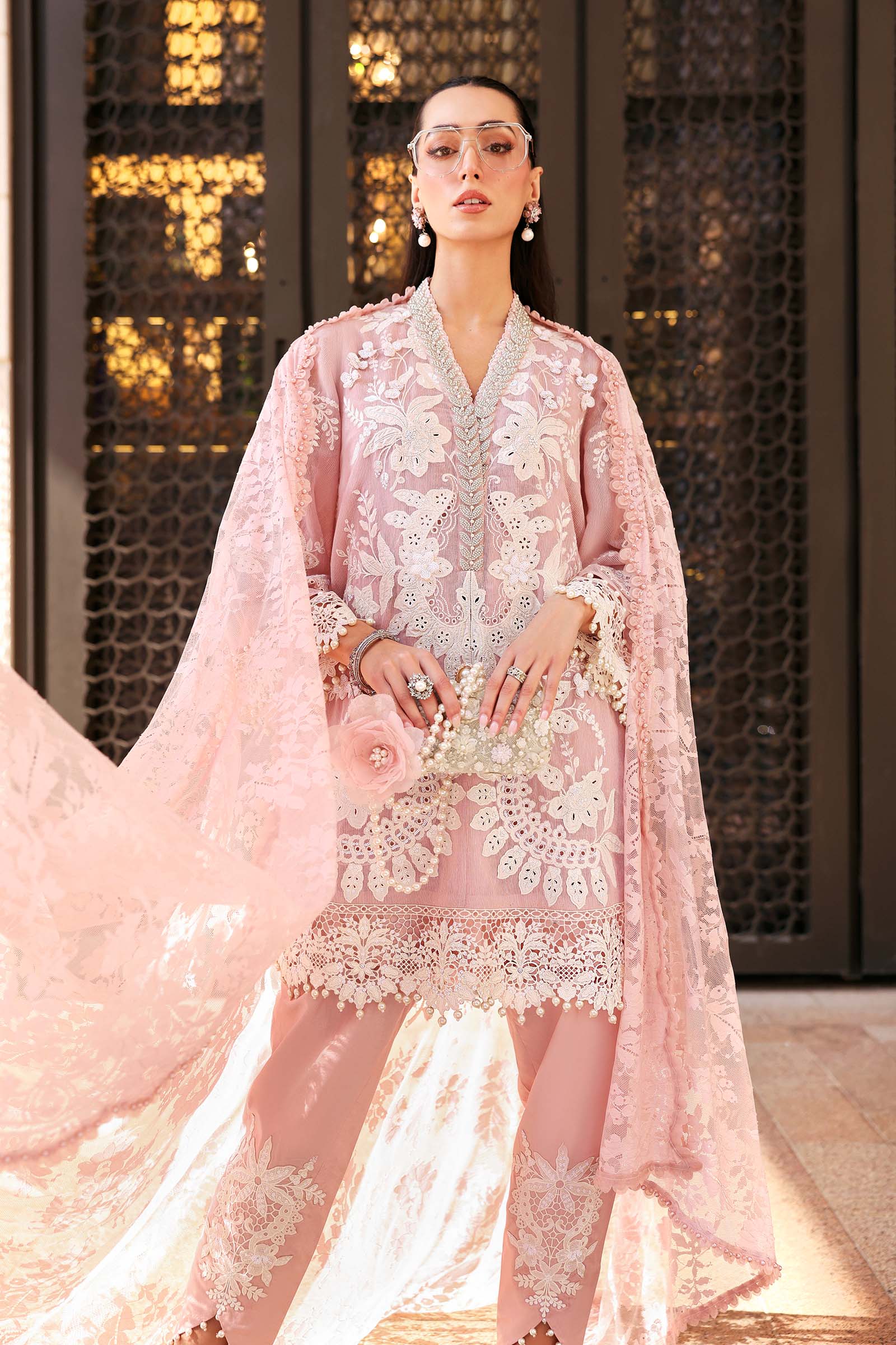 Embroidered Organza Suit