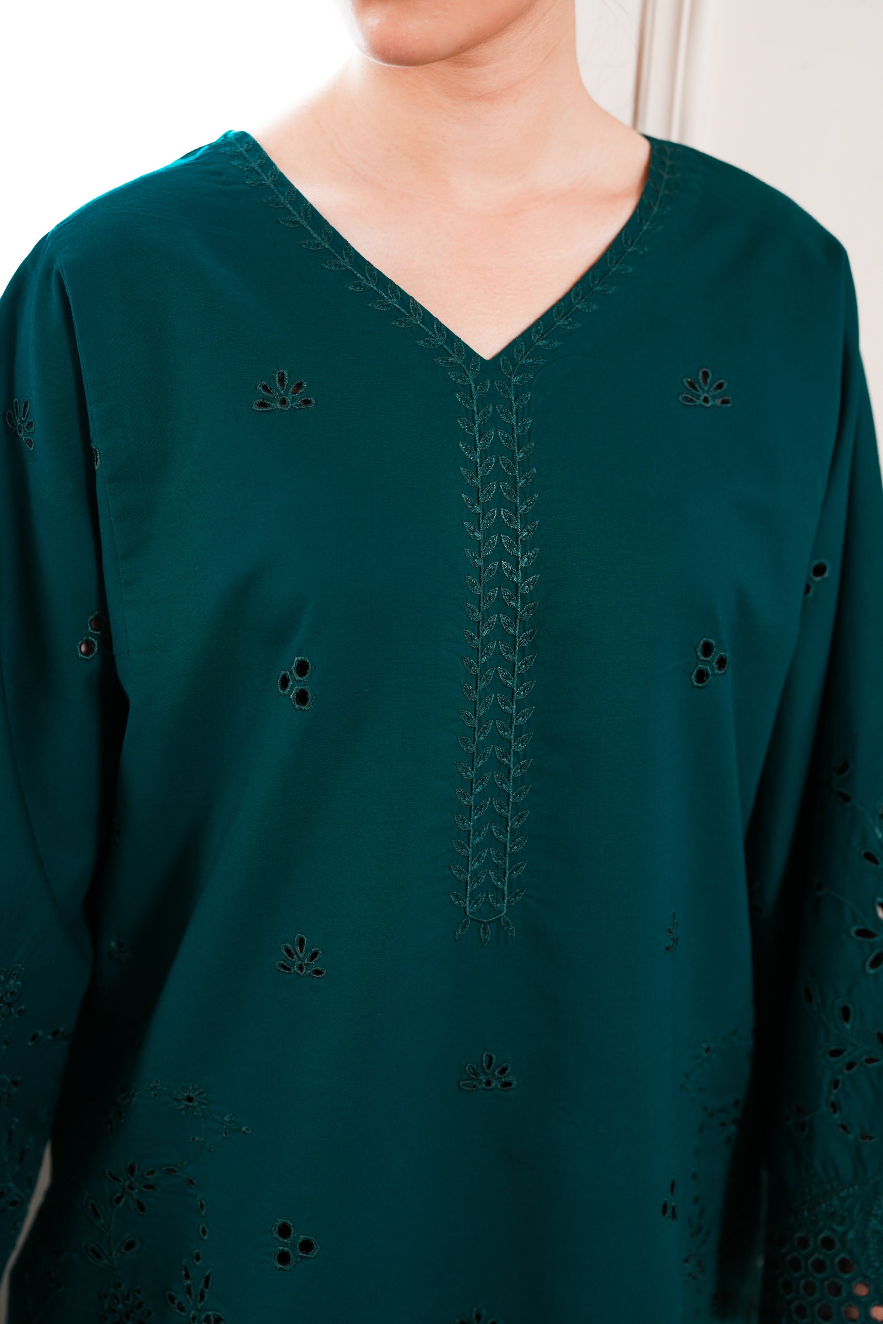 EMERALD CO-ORD LUXURY EMBROIDERED 2PCS SET (NPA2-26304)-READY TO WEAR STAYCATION 2026
