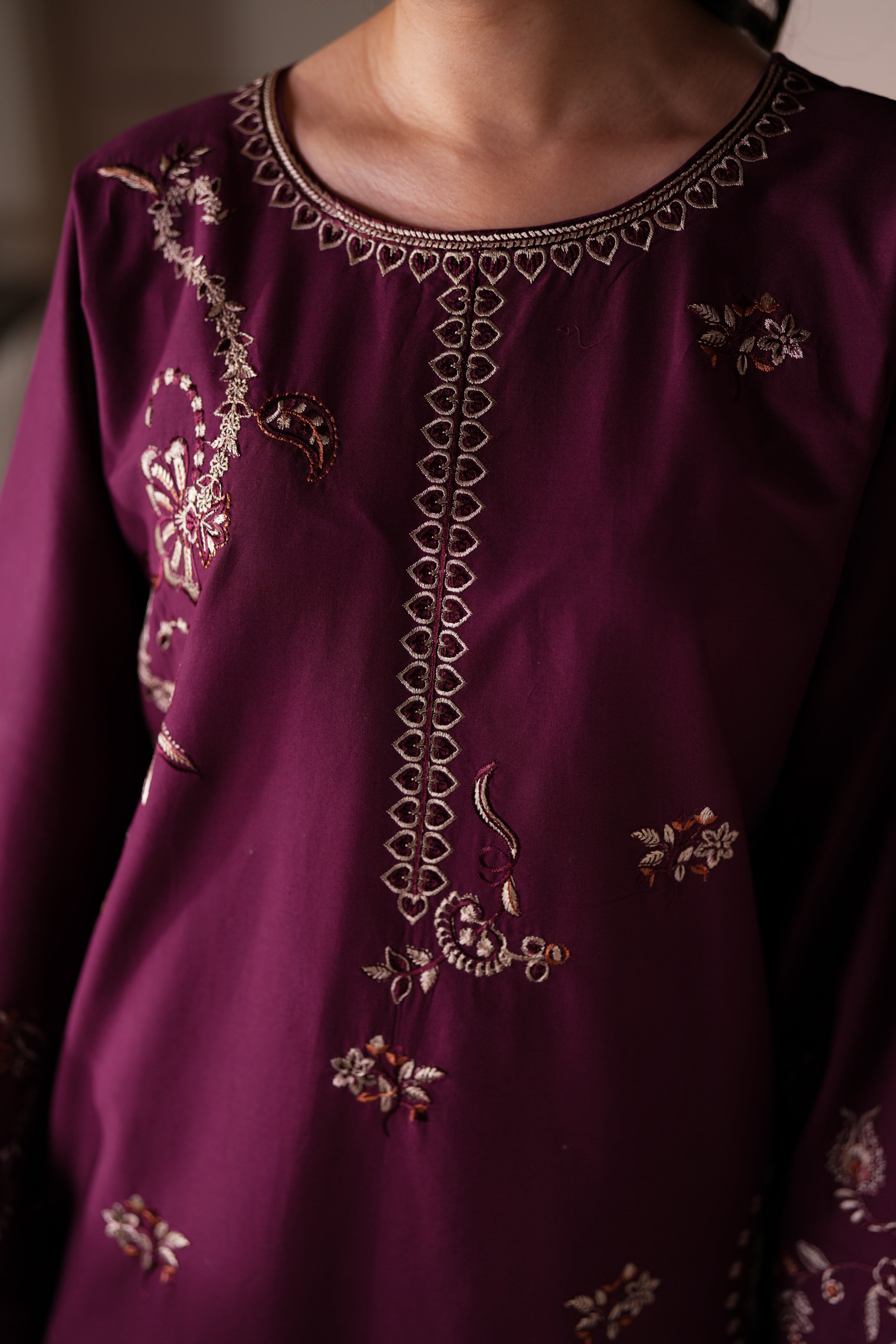 PLUM CO-ORD LUXURY EMBROIDERED LAWN 2PCS (NPA2-26305) - READY TO WEAR STAYCATION 2026