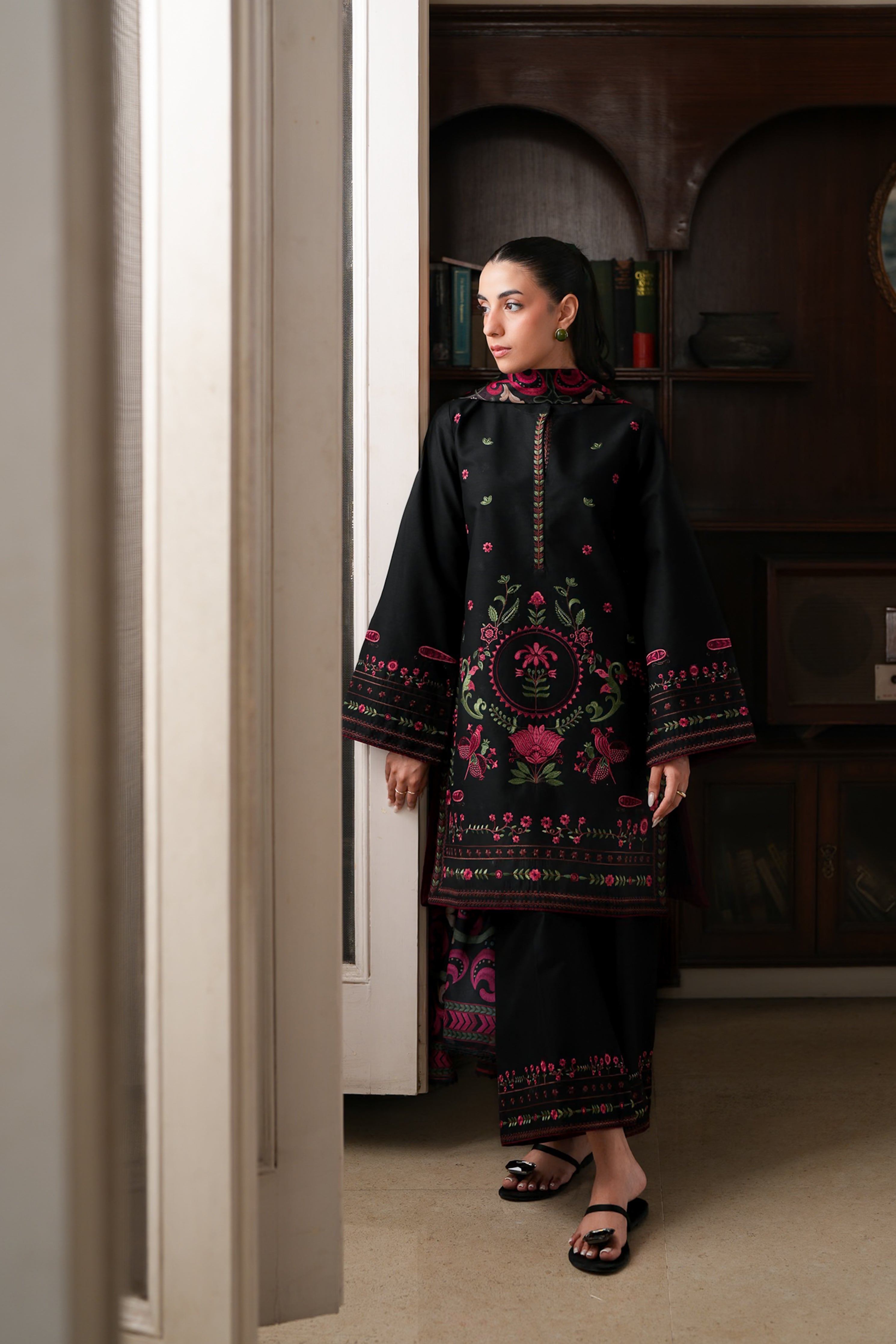 BLACK LUXURY EMBROIDERED LAWN 3PCS SET (NPA3-26437) - READY TO WEAR STAYCATION 2026