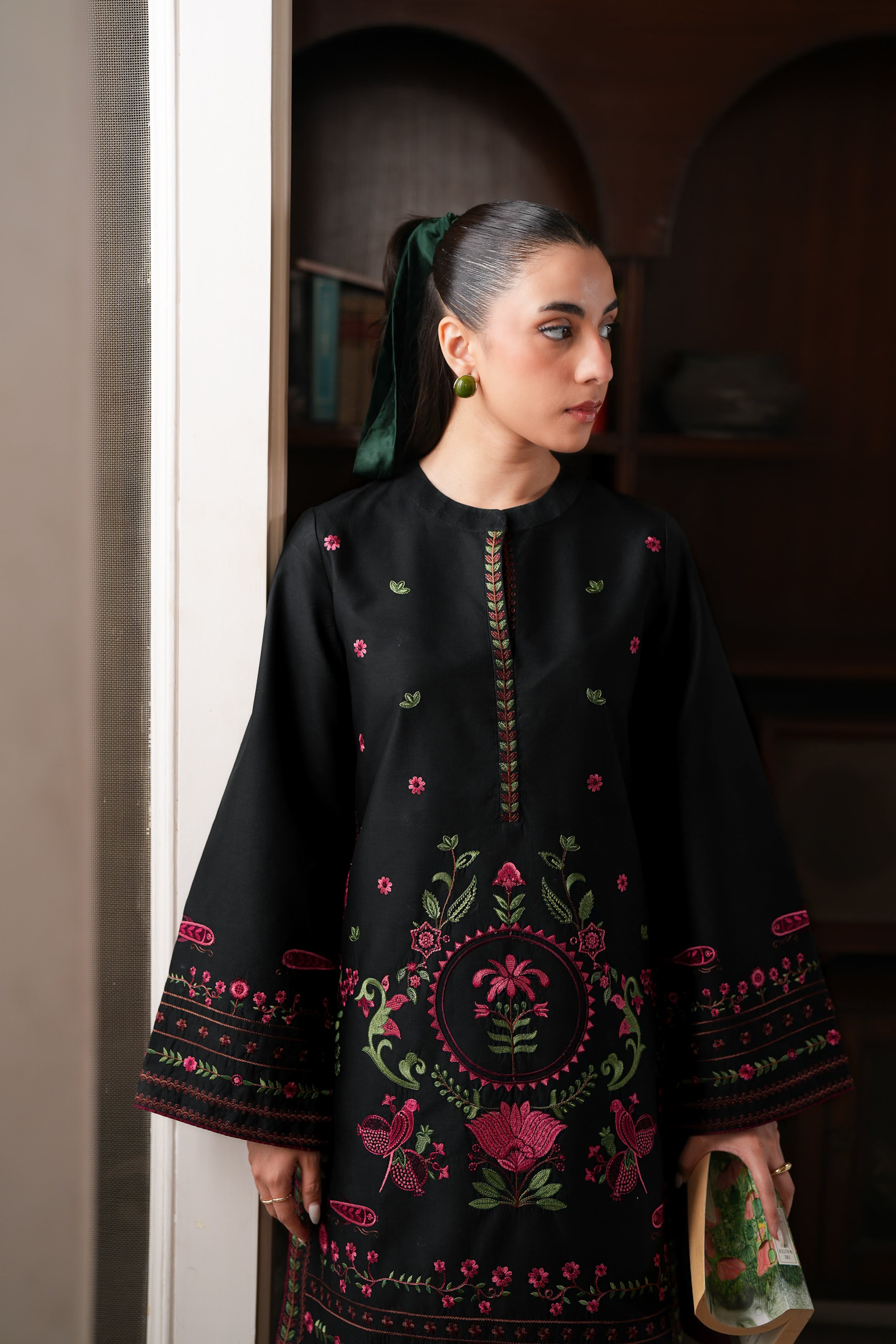 BLACK LUXURY EMBROIDERED LAWN 3PCS SET (NPA3-26437) - READY TO WEAR STAYCATION 2026