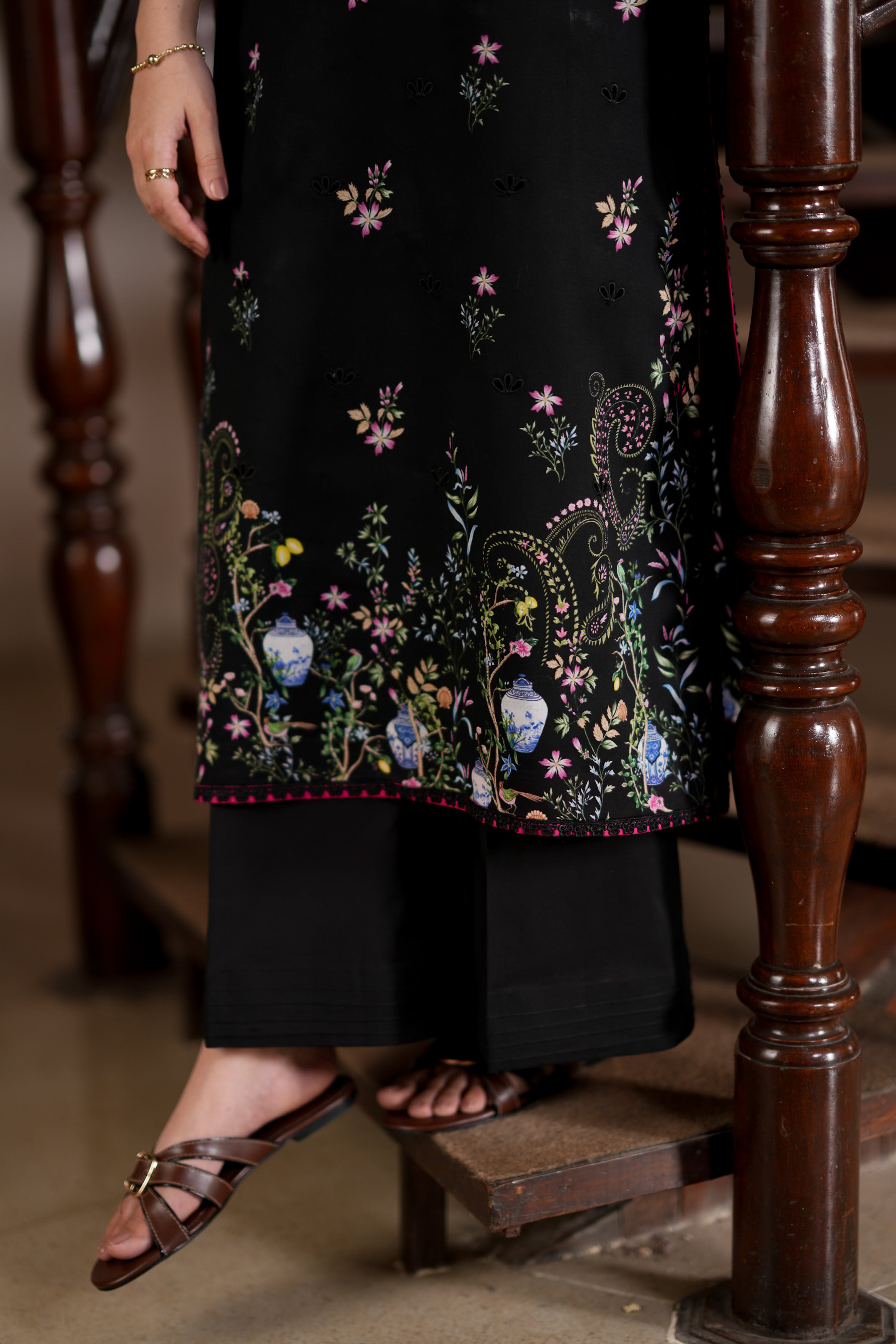 BLACK CO-ORD LUXURY PRINTED EMBROIDERED LAWN 2PCS SET(NPA2-26303) - READY TO WEAR STAYCATION 2026