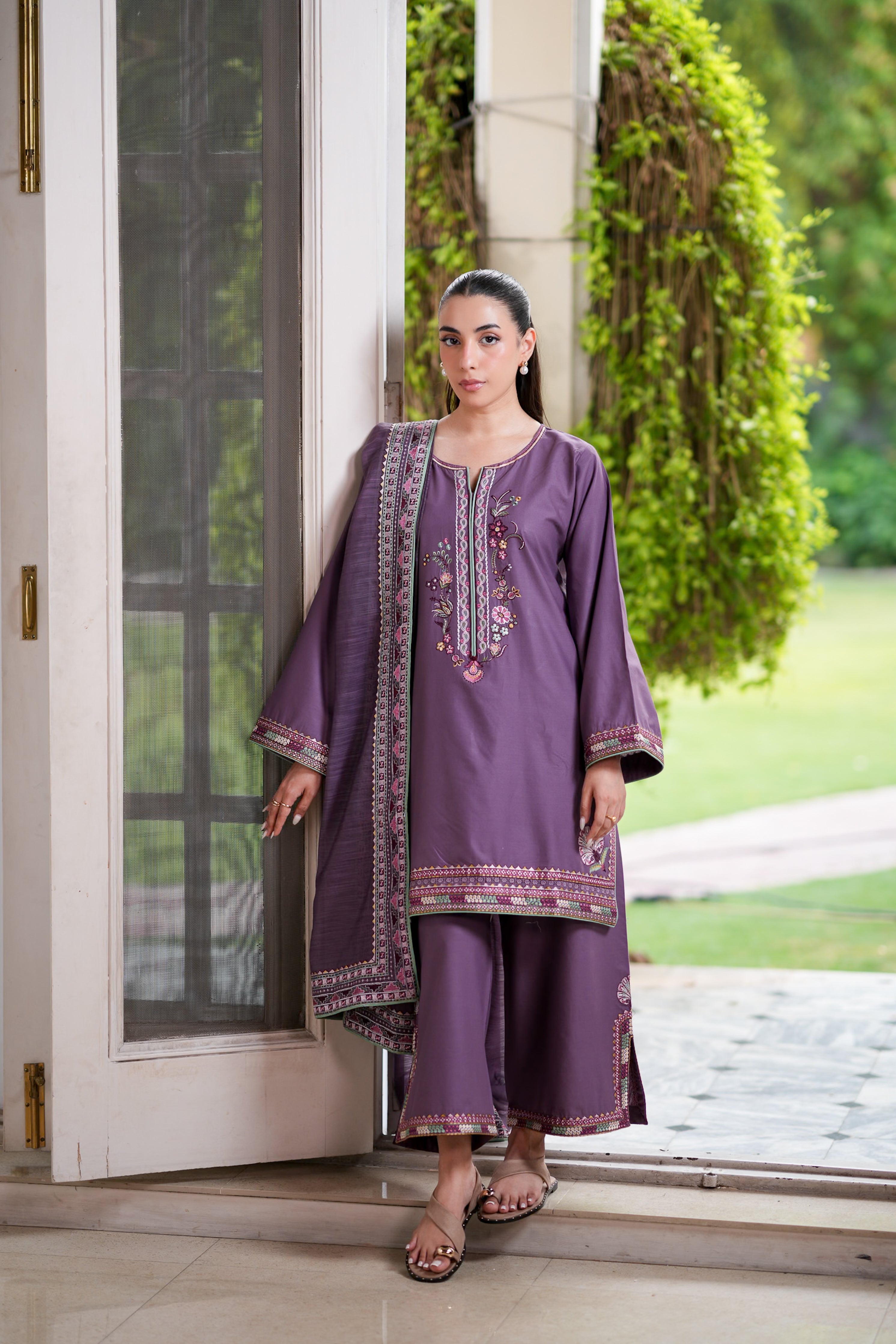 LAVENDER LUXURY EMBROIDERED LAWN 3PCS SET (NPA3-26439) - READY TO WEAR STAYCATION 2026
