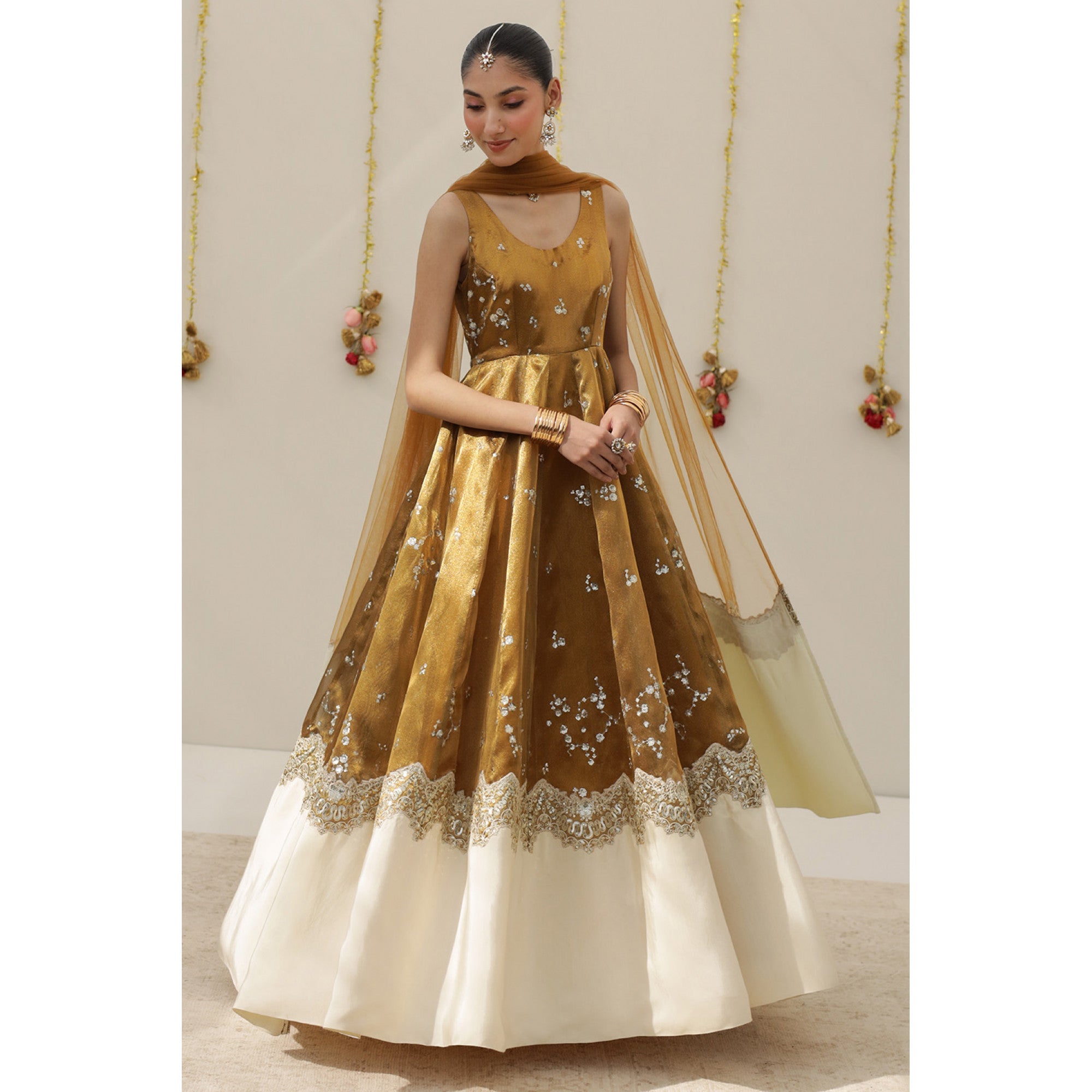 Golden Tissue Anarkali | Festive' 26 | DYOT