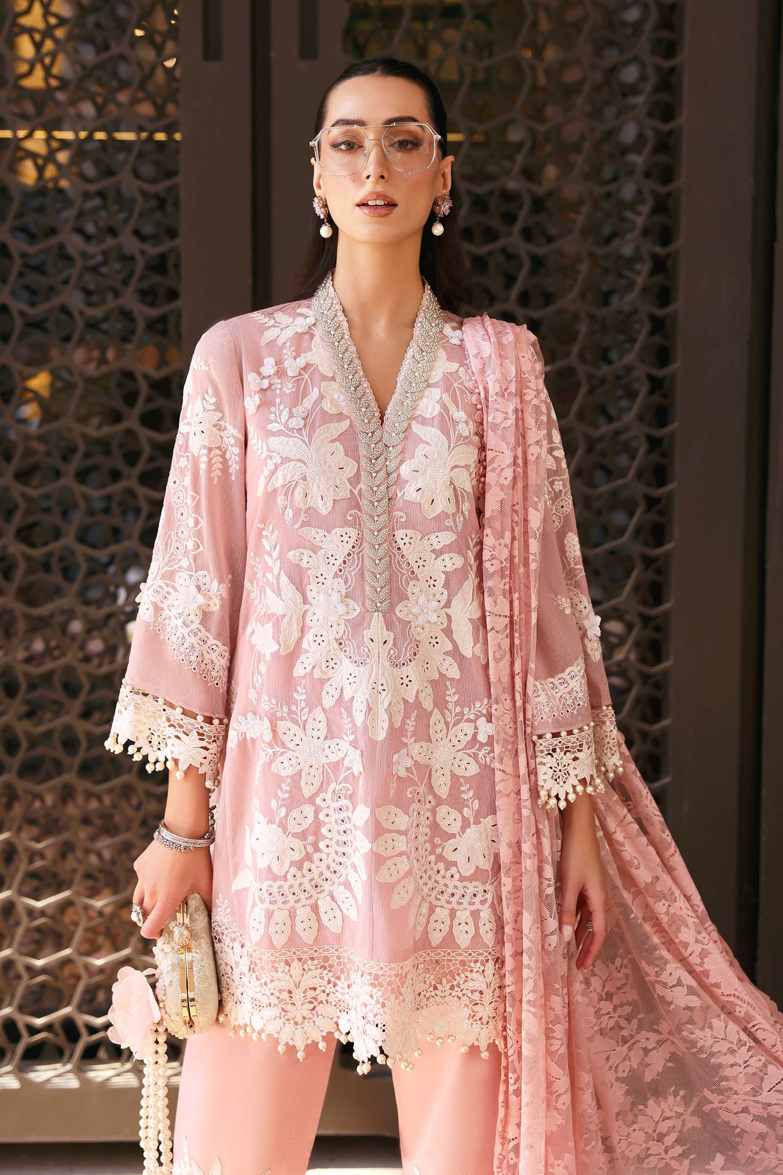 Embroidered Organza Suit