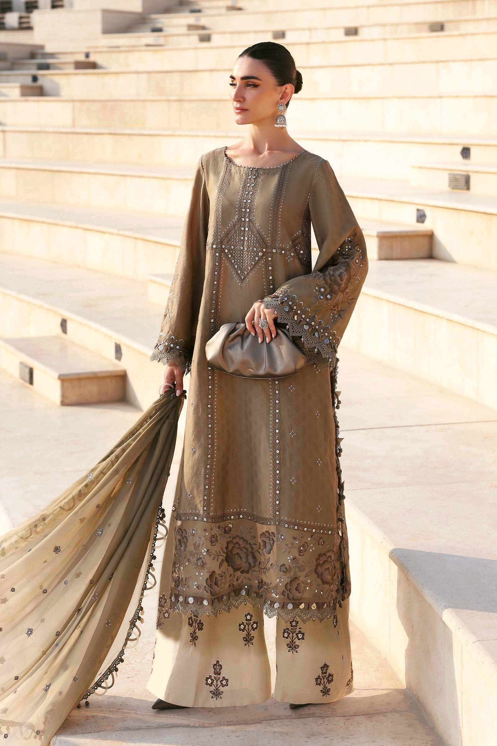 Embroidered Jacquard Lawn Suit