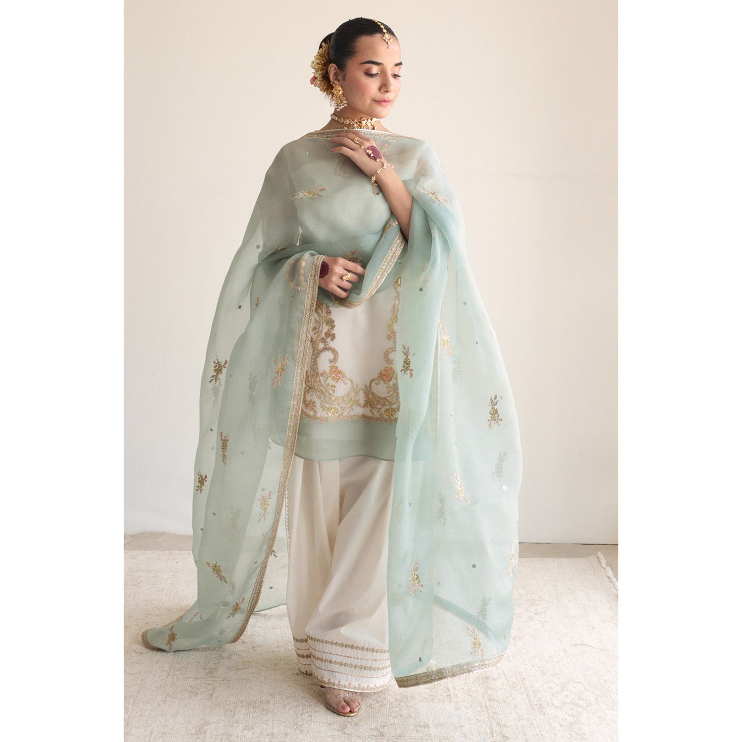 White & Aqua Outfit | Eid‘26 | DYOT