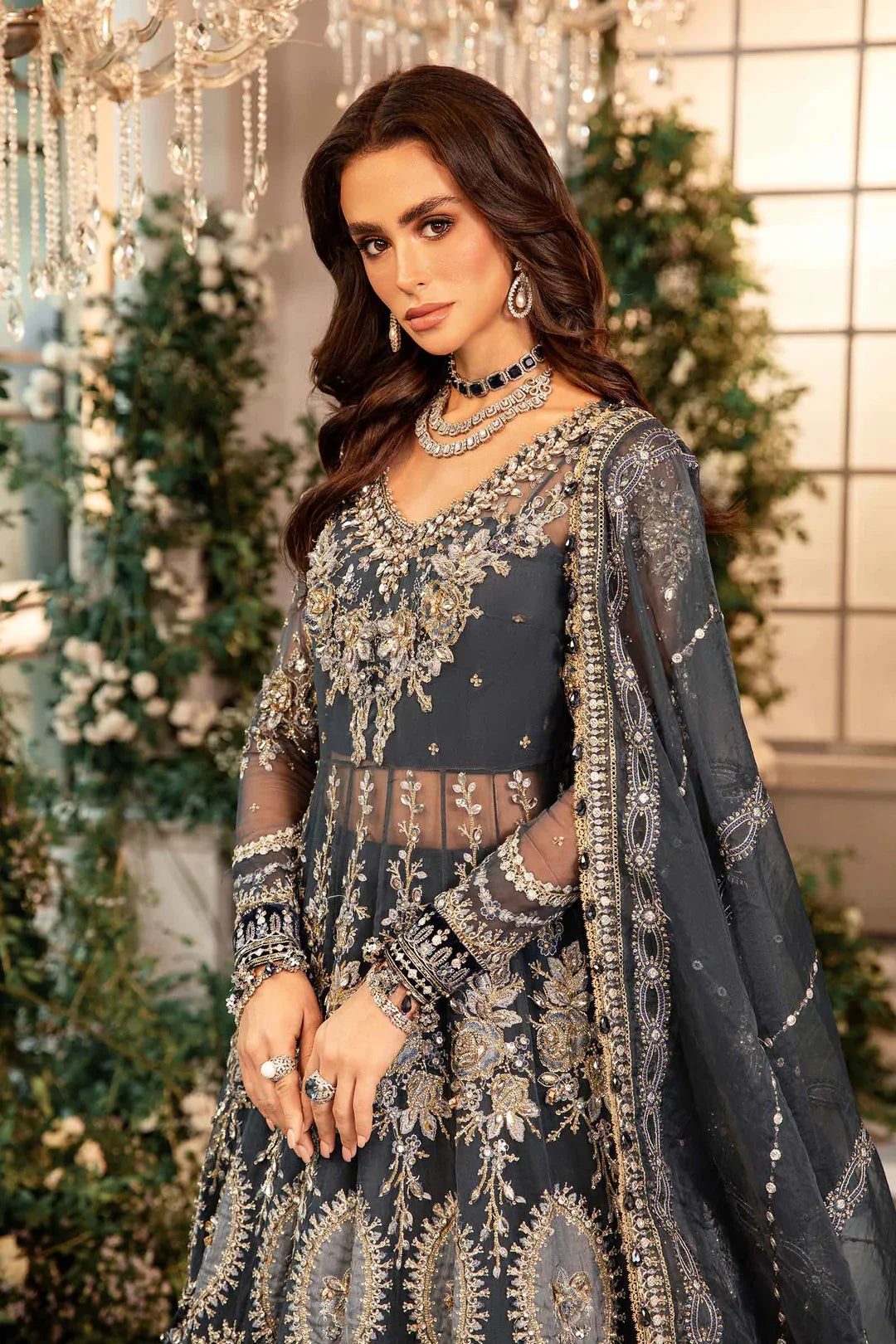Embroidered Organza Suit | BD-2901