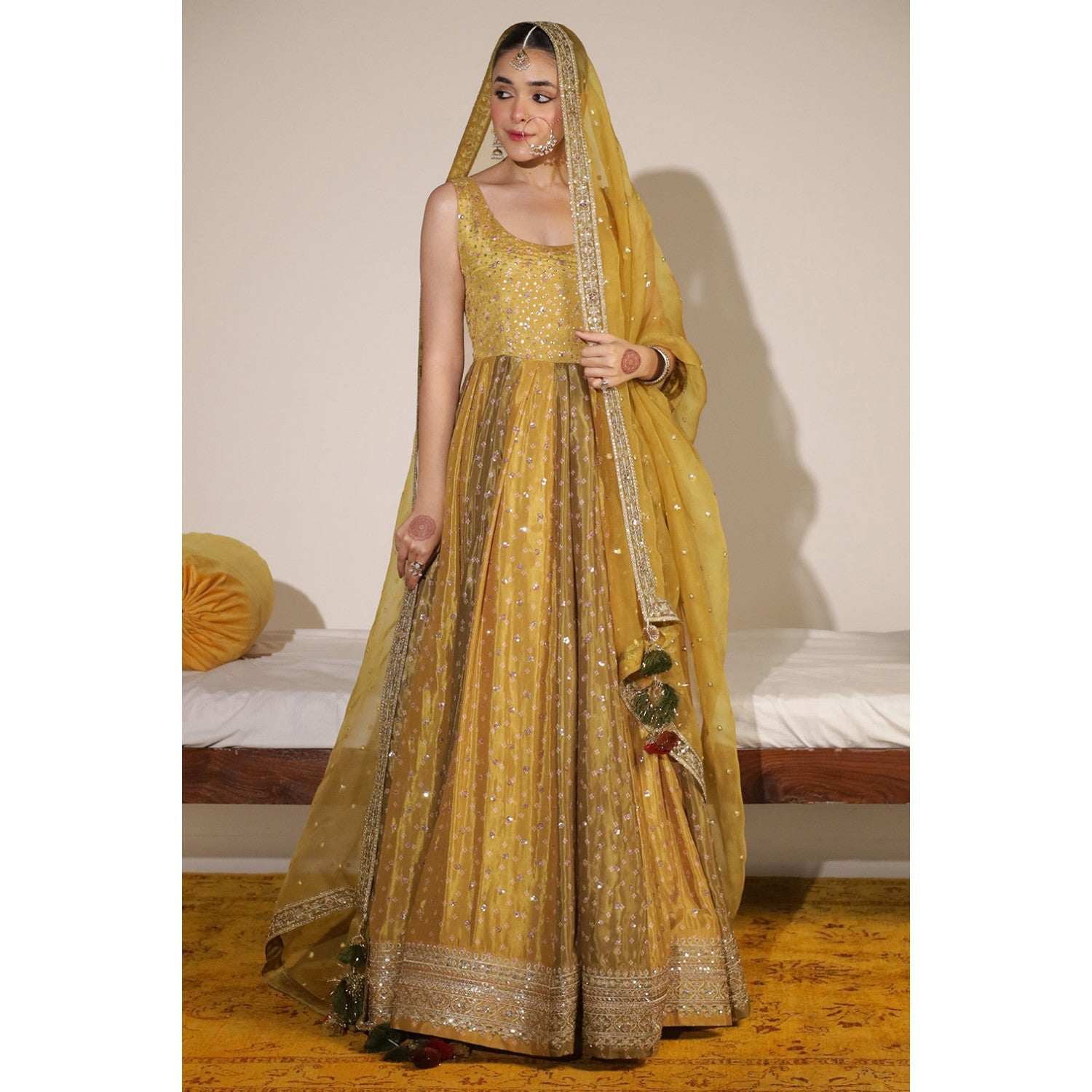 CHATTA PATTI MUSTARD ANARKALI | Chatta Patti Mustard Anarkali | DYOT