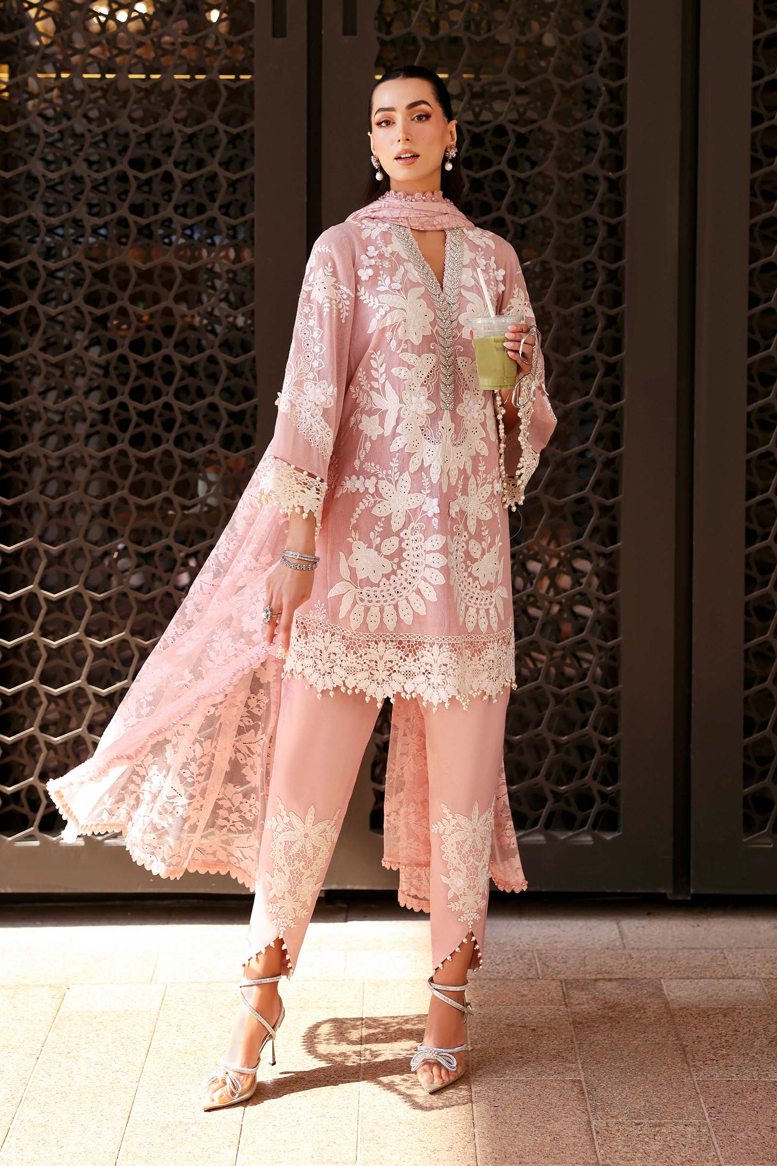 Embroidered Organza Suit