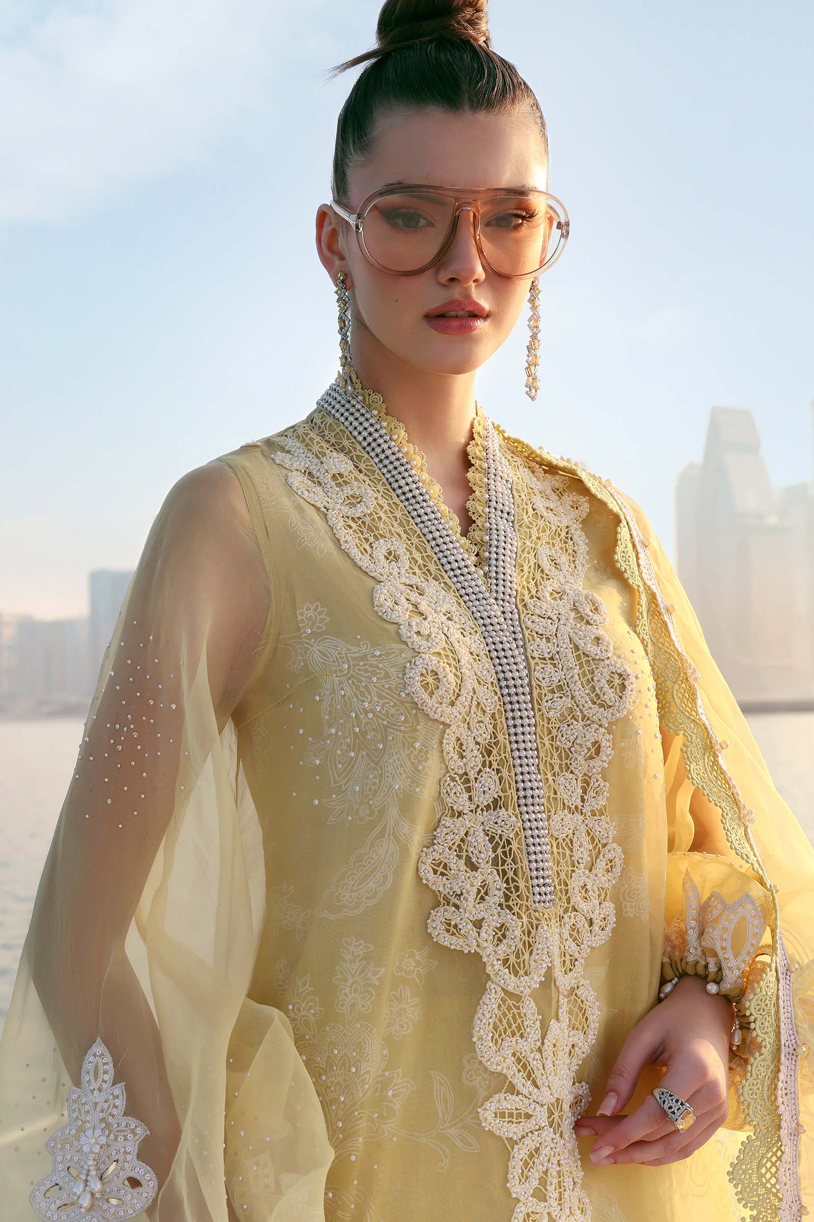 Embroidered Organza Suit