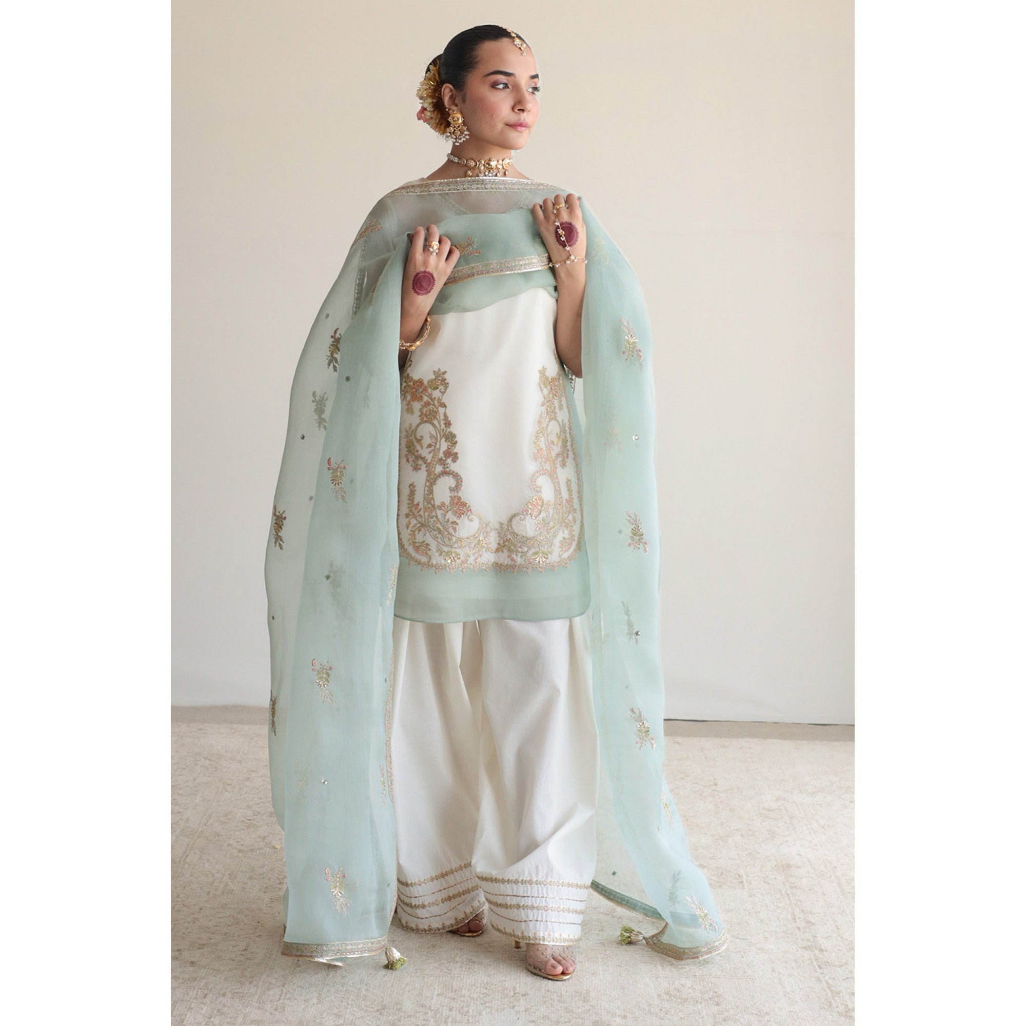 White & Aqua Outfit | Eid‘26 | DYOT