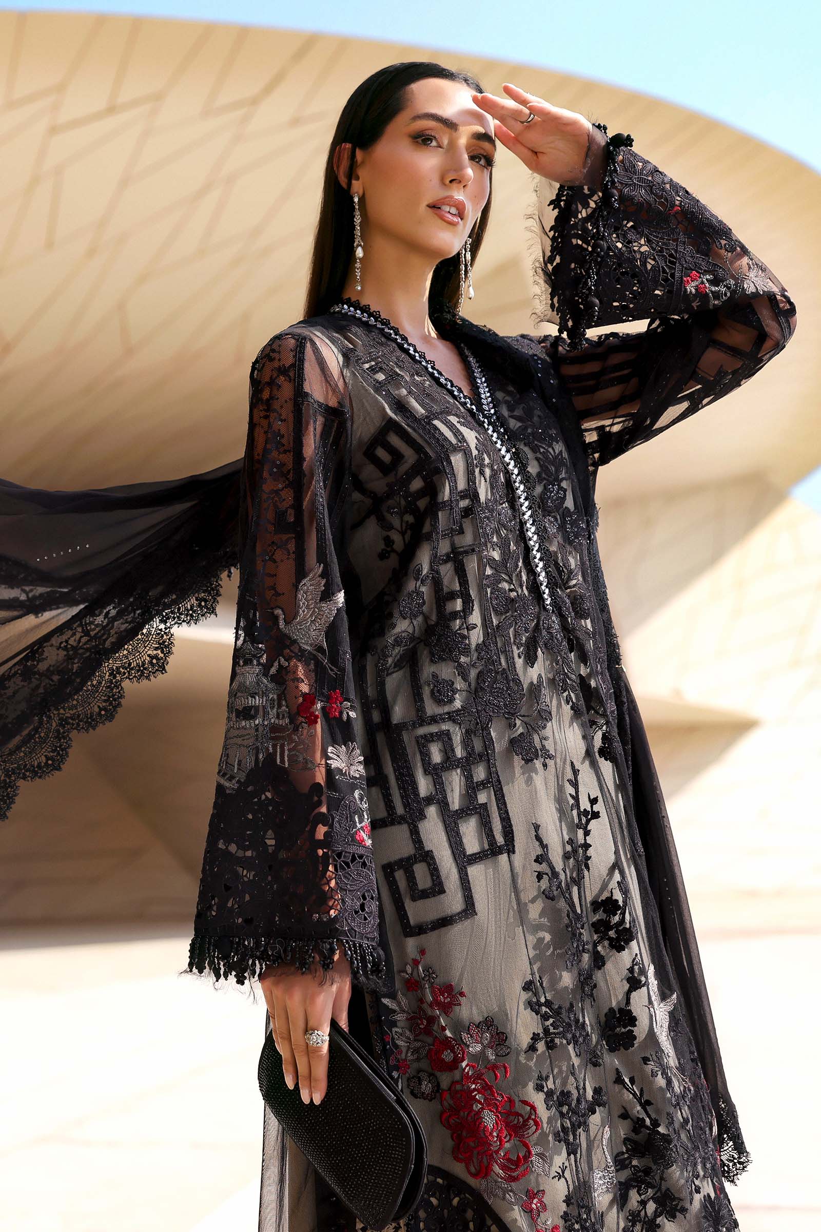 Embroidered Net Suit