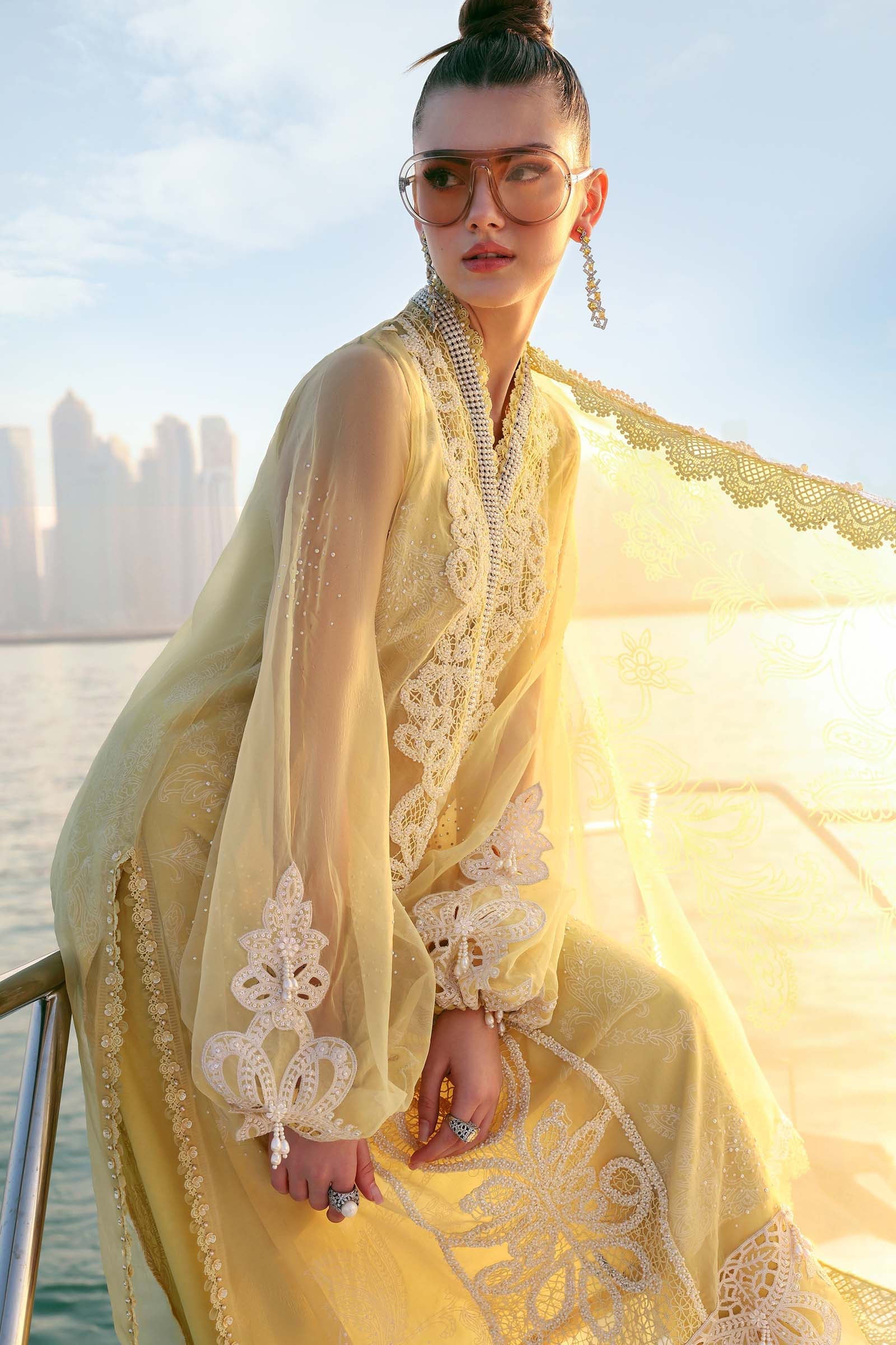 Embroidered Organza Suit
