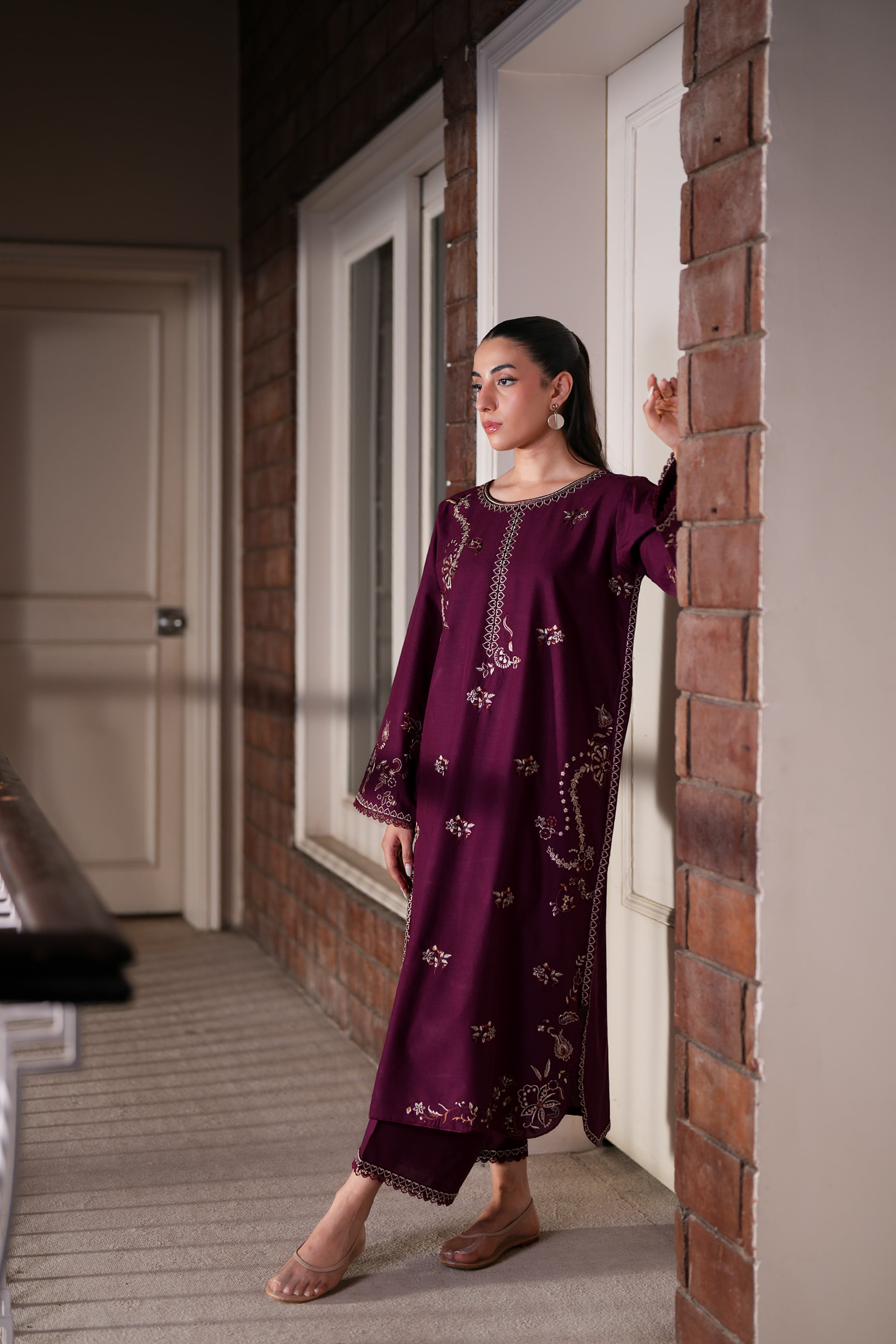PLUM CO-ORD LUXURY EMBROIDERED LAWN 2PCS (NPA2-26305) - READY TO WEAR STAYCATION 2026