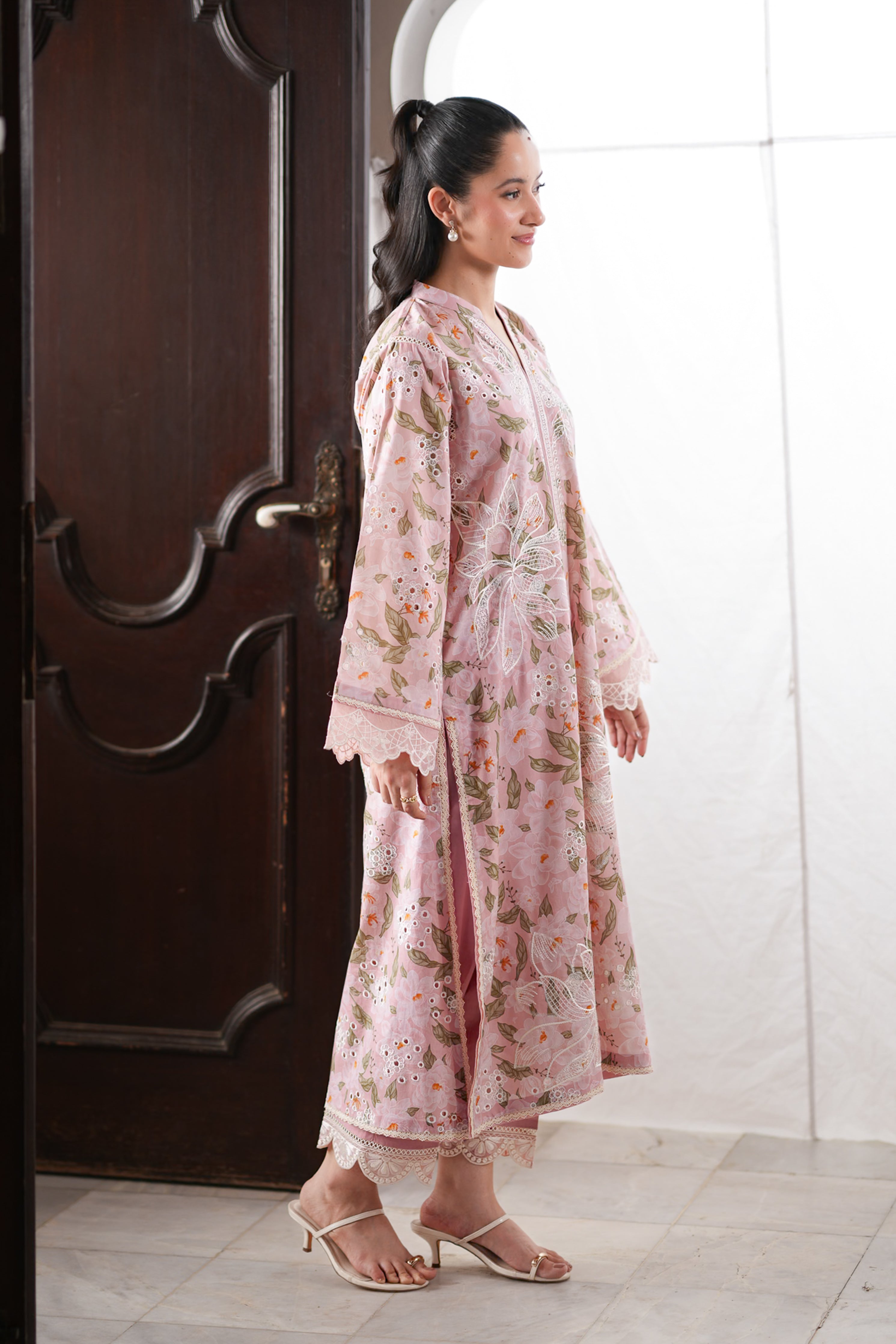 LIGHT PINK CO-ORD LUXURY PRINTED EMBROIDERED 2PCS SET (NPA2-26302) - READY TO WEAR STAYCATION 2026