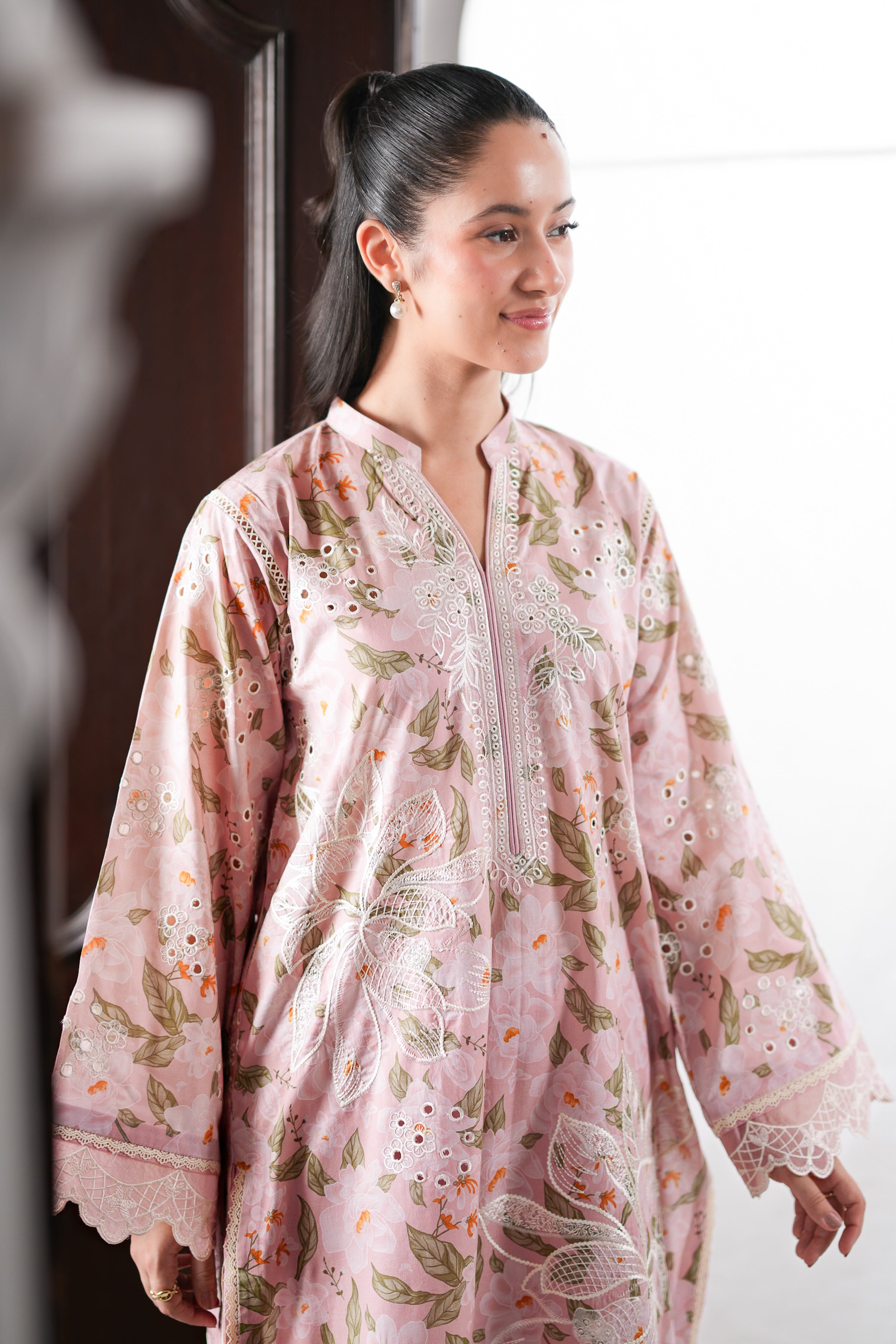 LIGHT PINK CO-ORD LUXURY PRINTED EMBROIDERED 2PCS SET (NPA2-26302) - READY TO WEAR STAYCATION 2026