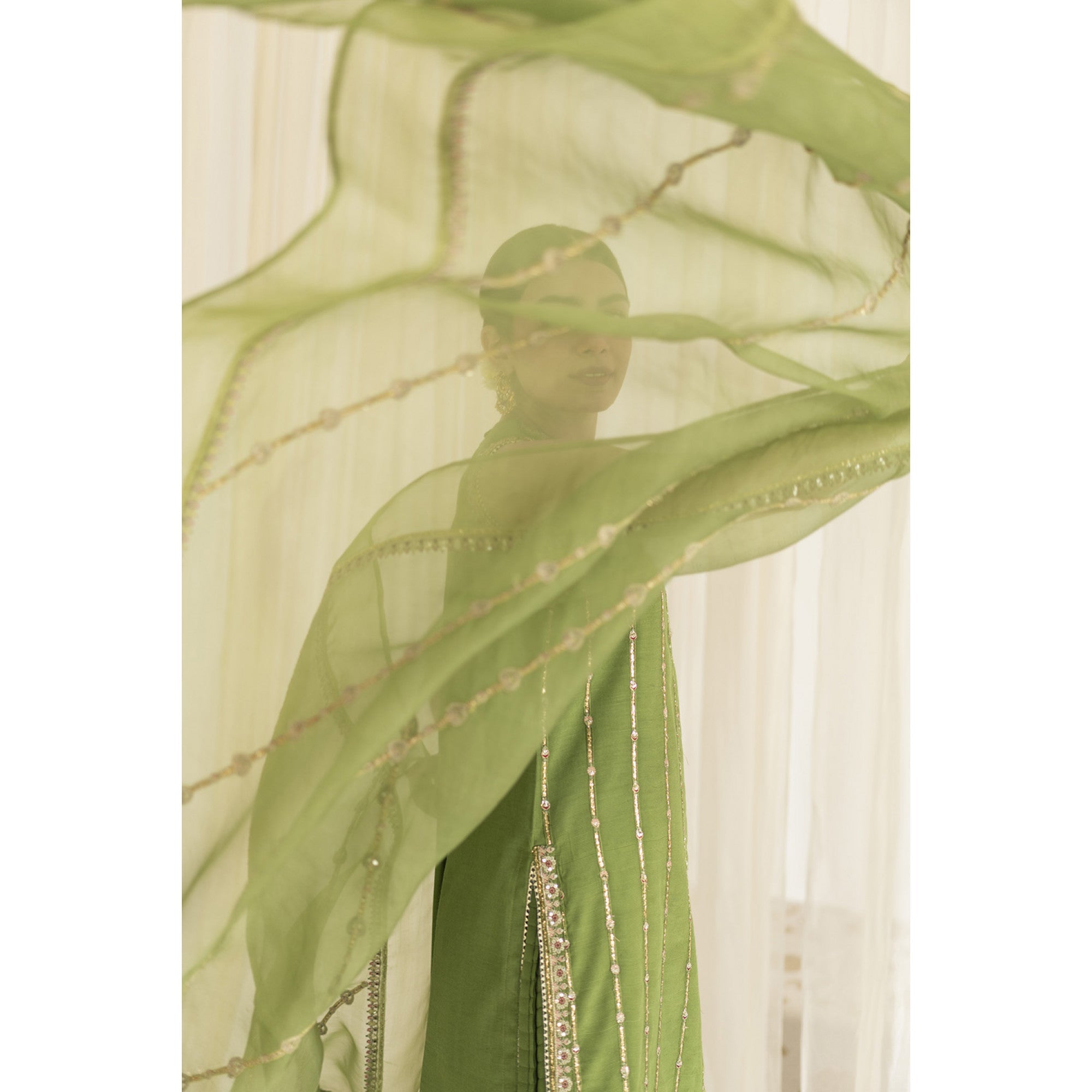 PEAR GREEN OUTFIT | NARGIS | DYOT